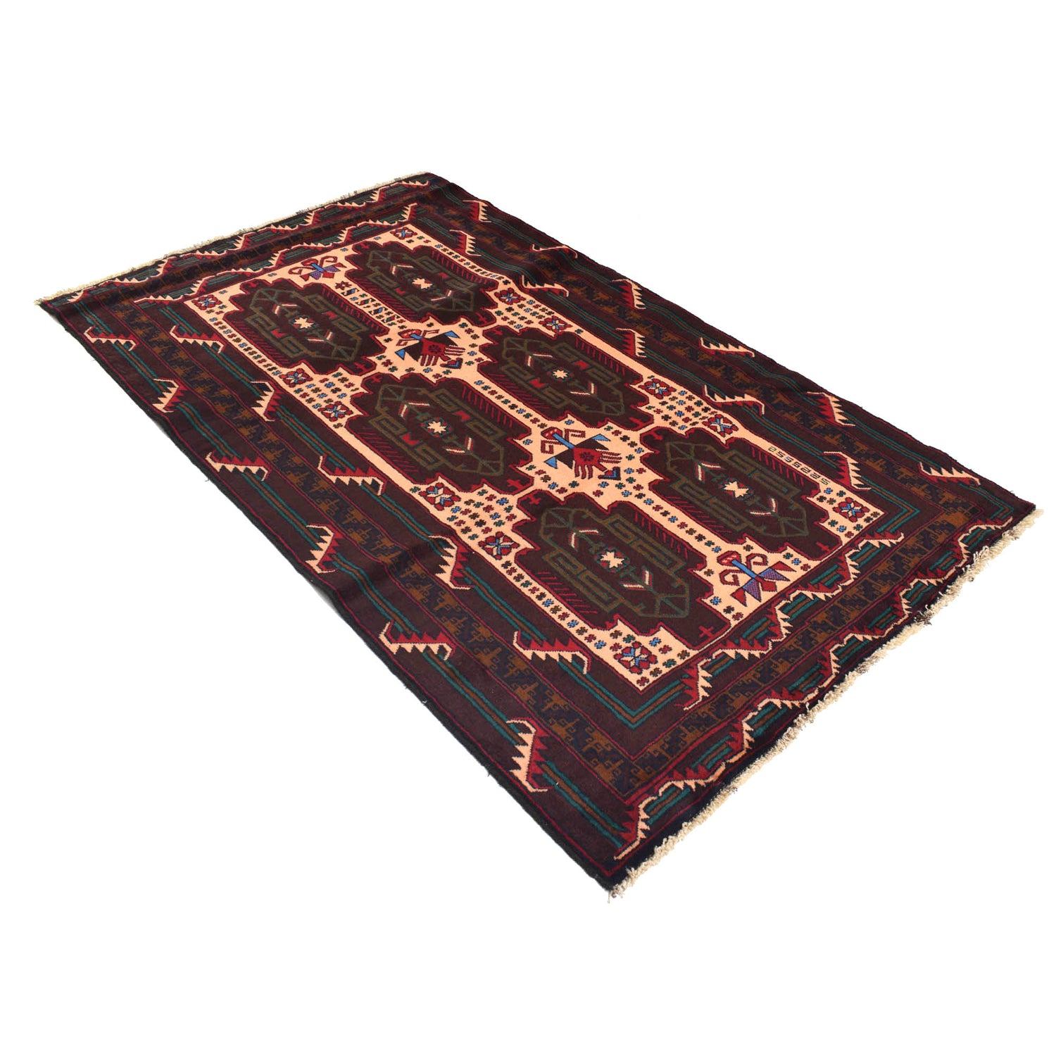 Handmade Baluchi Rug 4' 2" x 6' 10" ft / 126 x 209 cm - No. R18787