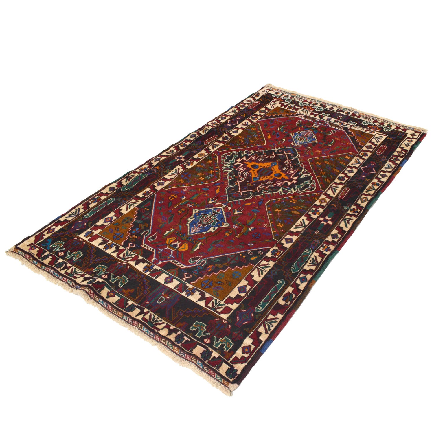 Tribal Baloch Rug 3' 10" x 6' 8" ft / 116 x 203 cm - No. R18840