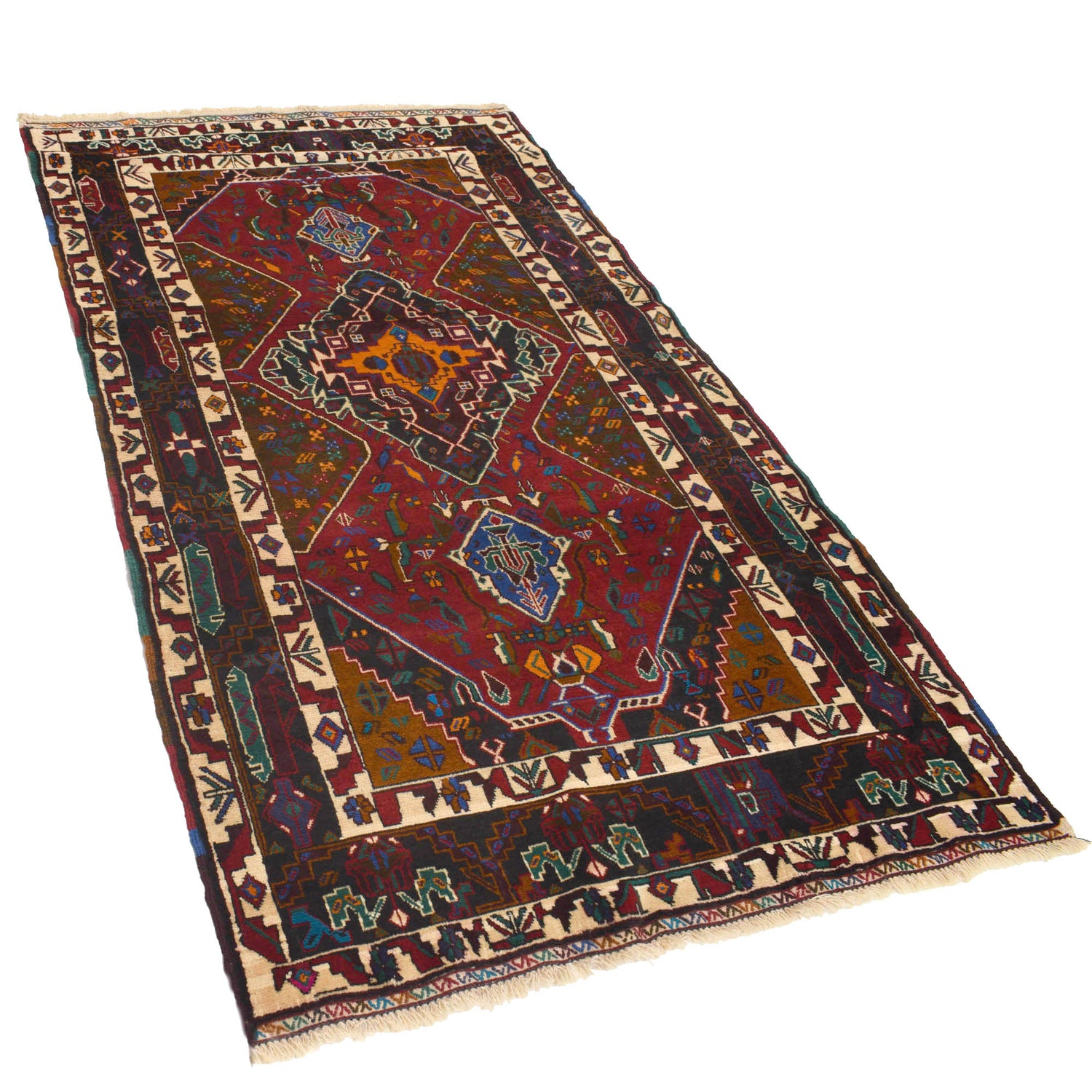 Tribal Baloch Rug 3' 10" x 6' 8" ft / 116 x 203 cm - No. R18840
