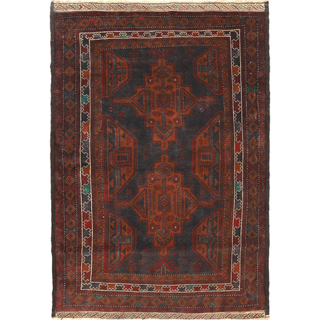 Tribal Baloch Rug 4' 0" x 6' 1" ft / 122 x 185 cm - No. R18842