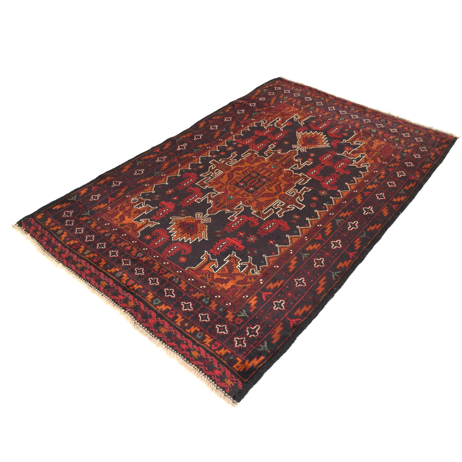 Baluch Short Rug 4' 4" x 6' 9" ft / 131 x 205 cm - No. R18847