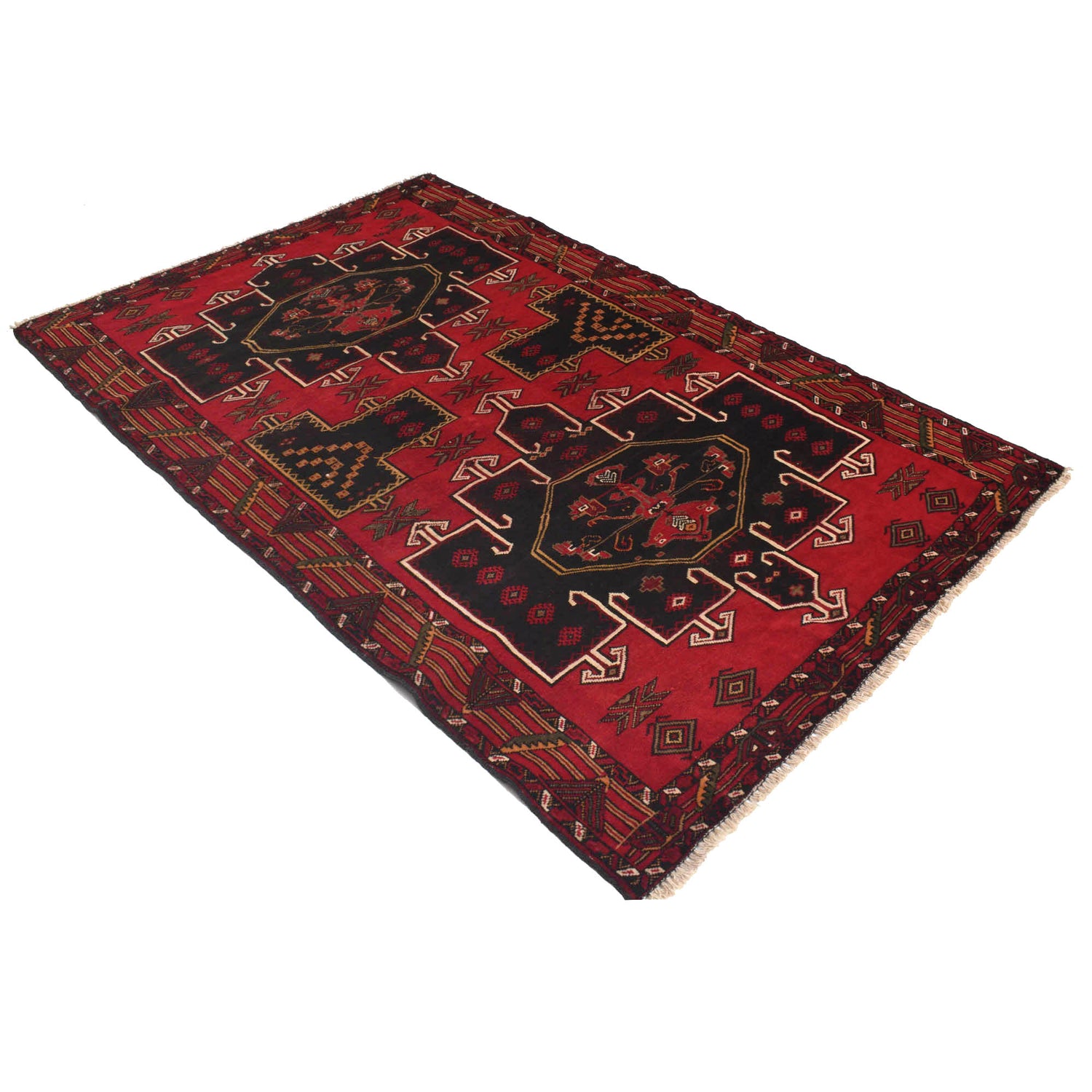 Handmade Baluchi Rug 4' 4" x 6' 9" ft / 131 x 205 cm - No. R18848