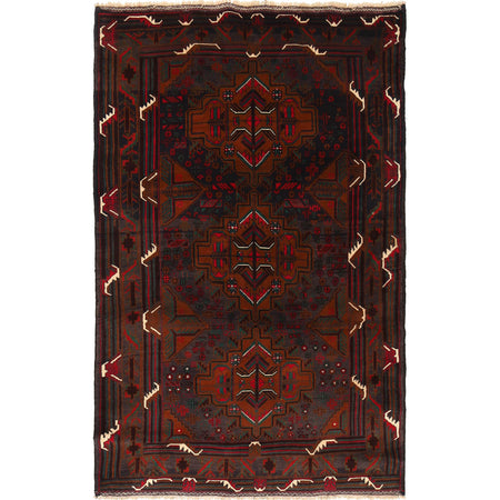 Traditional Baloch Rug 4' 2" x 6' 5" ft / 126 x 195 cm - No. R18924