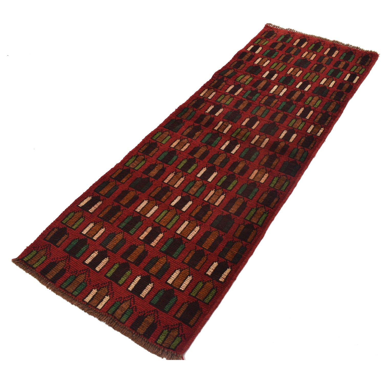 Traditional Handwoven Baluch Runner 2' 4" x 6' 8" ft / 72 x 204 cm - No. R18927