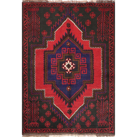 Handmade Balochi Carpet 2' 12" x 4' 2" ft / 91 x 126 cm - No. R18959