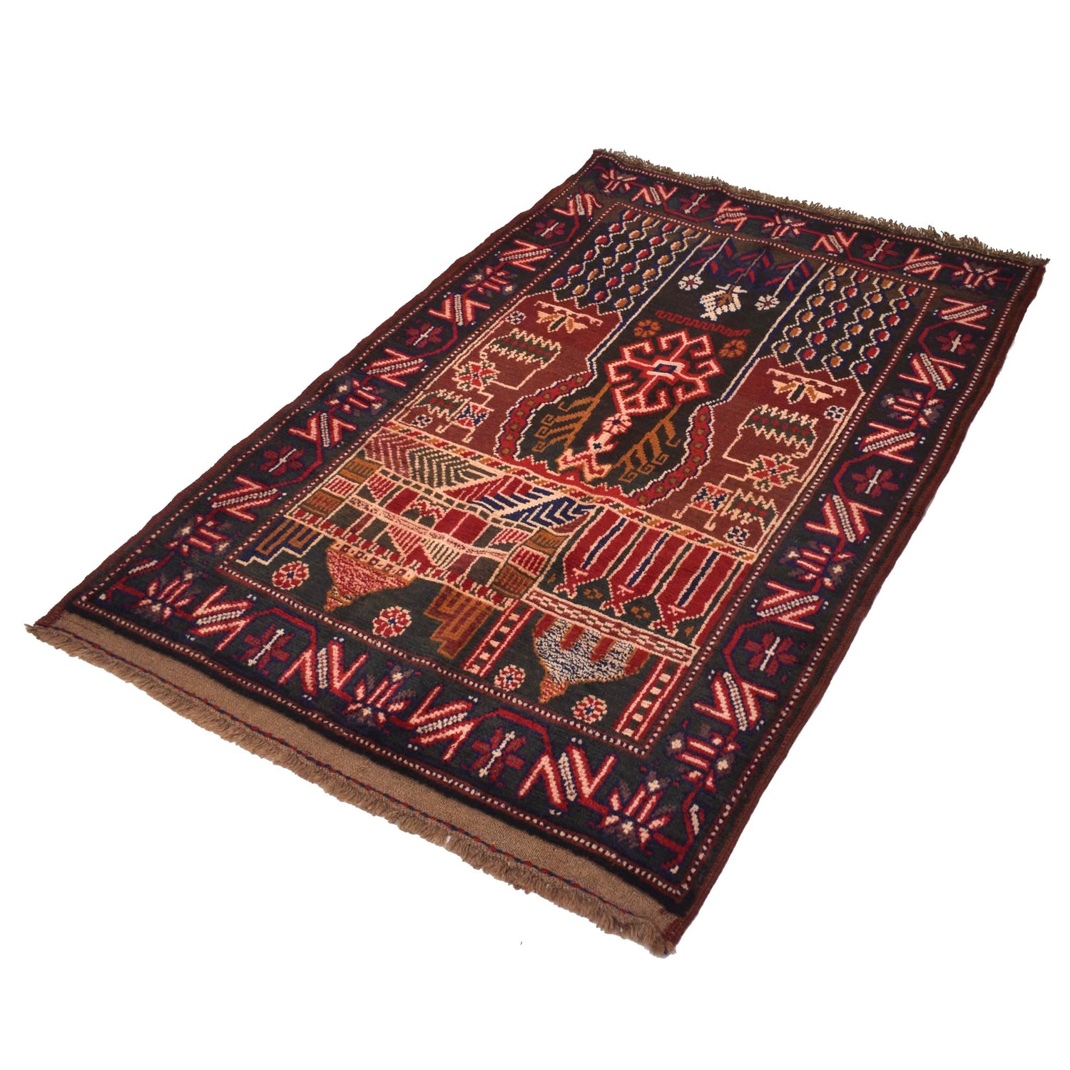 Hand Knotted Prayer Rug 3' 2" x 4' 8" ft / 96 x 142 cm - R18961
