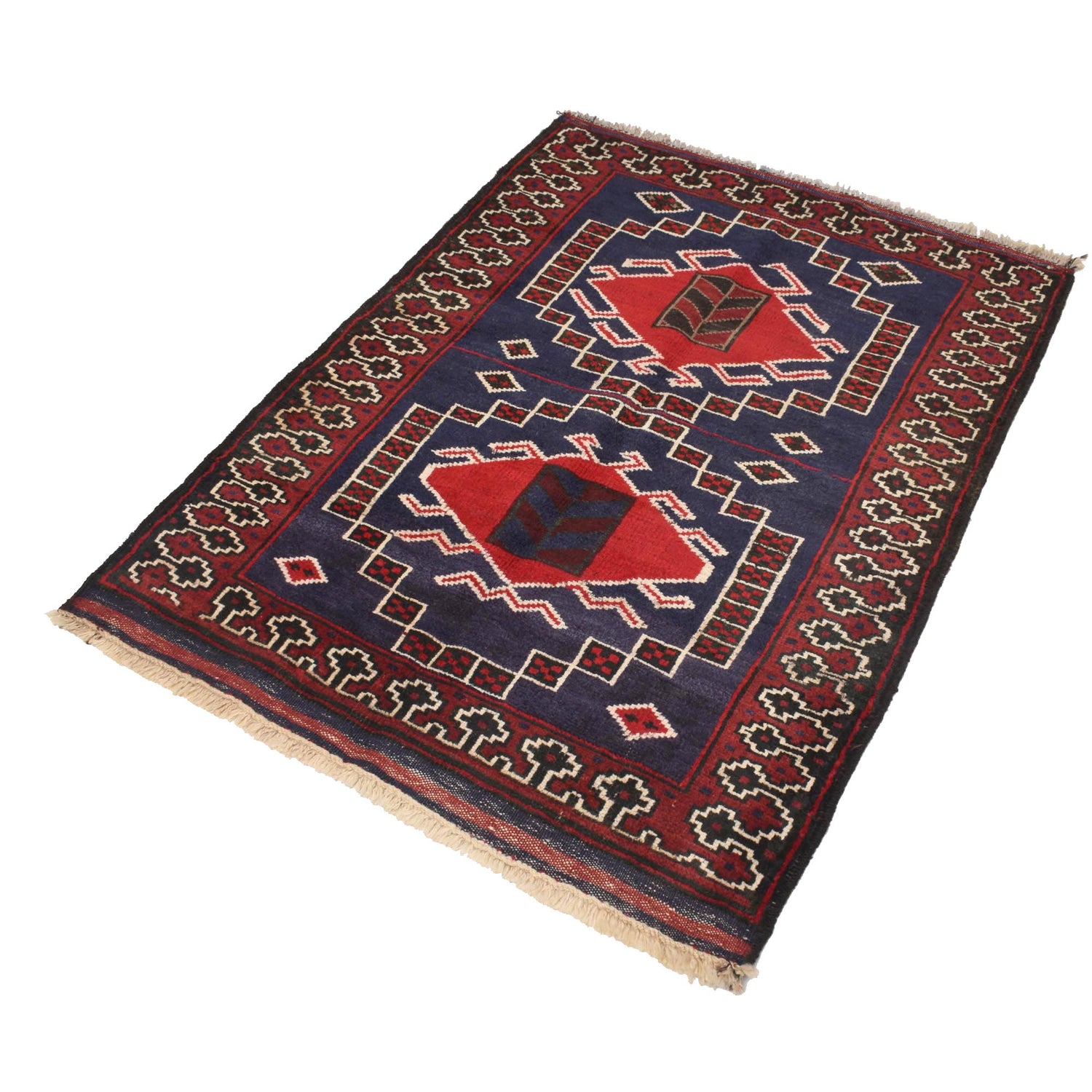 Handmade Balochi Carpet 3' 1" x 4' 0" ft / 95 x 122 cm - No. R18967