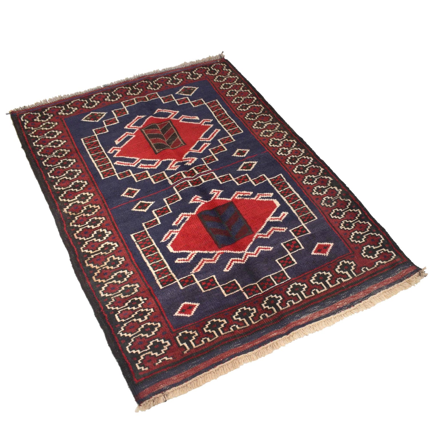 Handmade Balochi Carpet 3' 1" x 4' 0" ft / 95 x 122 cm - No. R18967