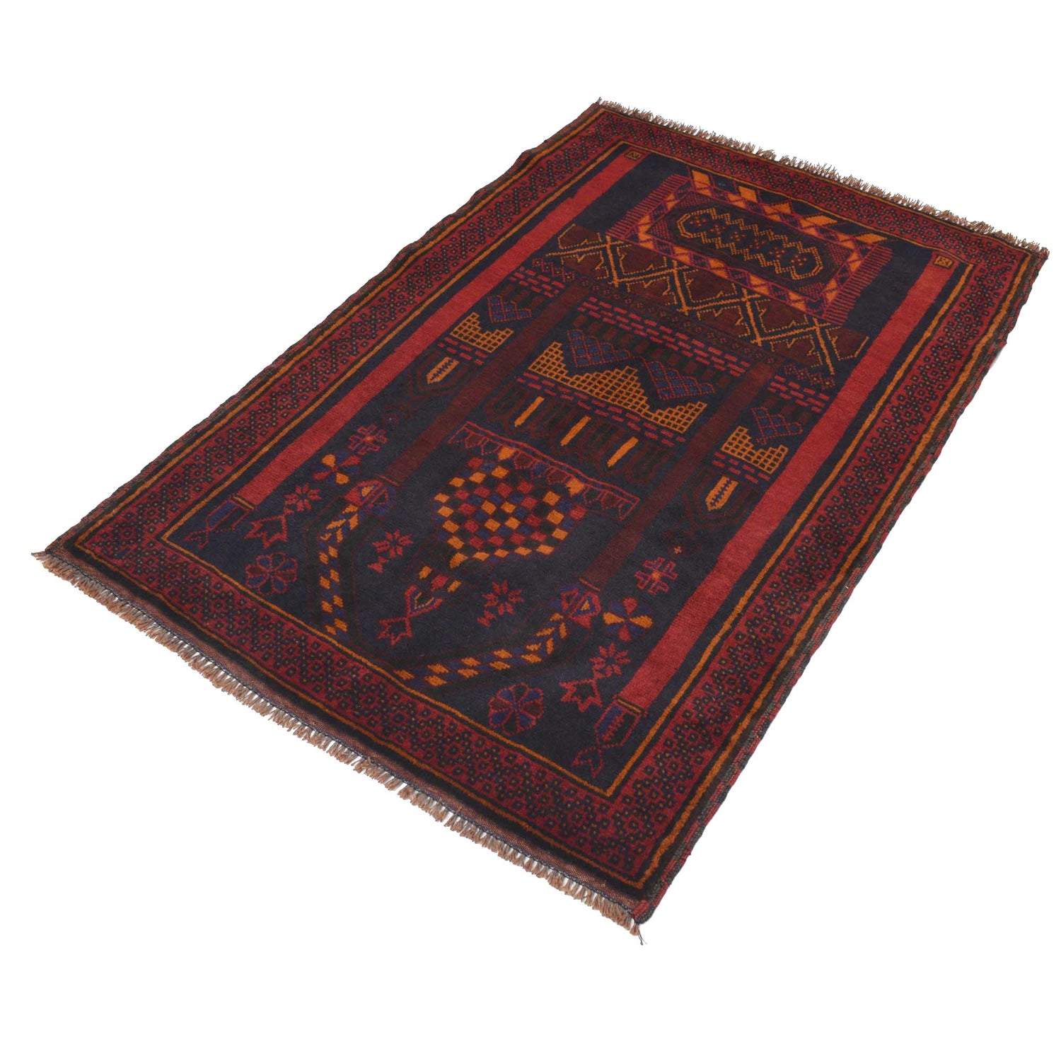 Hand Knotted Prayer Rug 3' 3" x 4' 10" ft / 98 x 147 cm - R18991