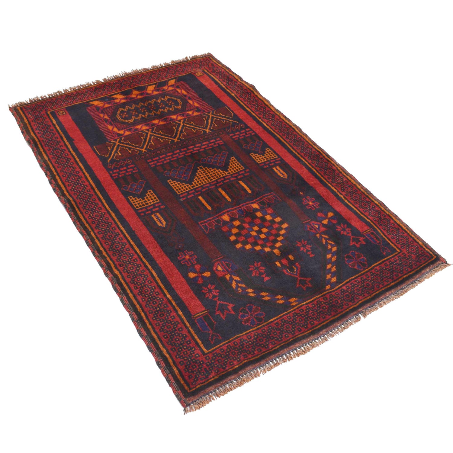 Hand Knotted Prayer Rug 3' 3" x 4' 10" ft / 98 x 147 cm - R18991