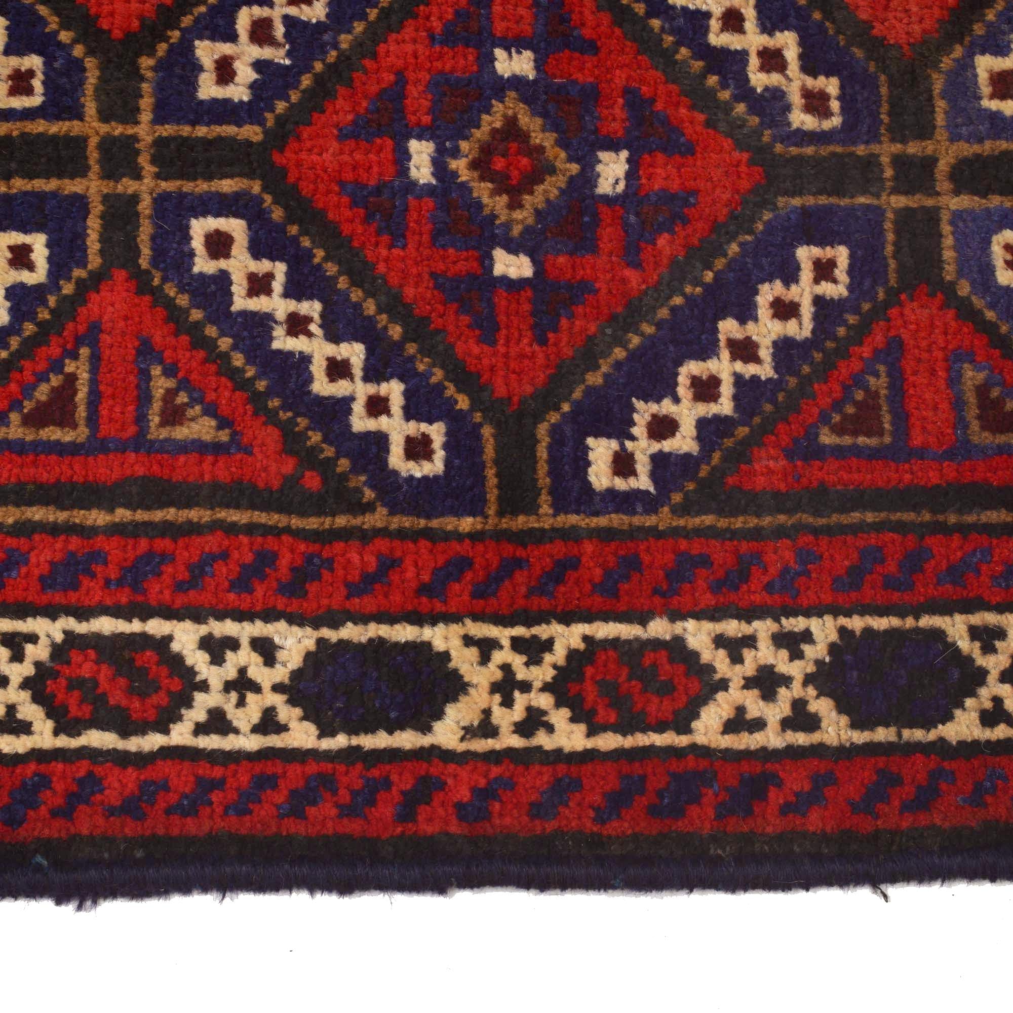 Handmade Balochi Carpet 2' 11" x 4' 5" ft / 88 x 135 cm - No. R19059