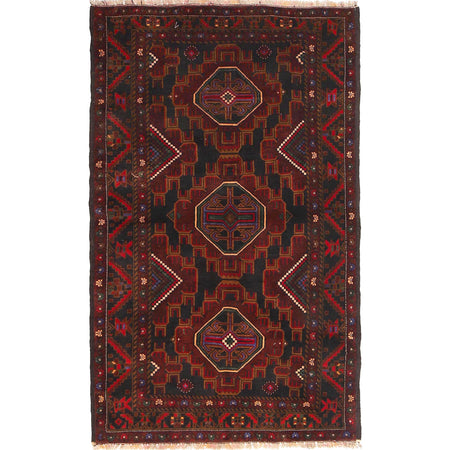 Traditional Baloch Rug 3' 10" x 6' 2" ft / 116 x 187 cm - No. R19104