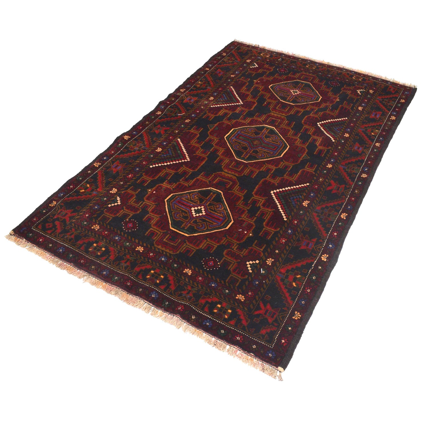 Traditional Baloch Rug 3' 10" x 6' 2" ft / 116 x 187 cm - No. R19104