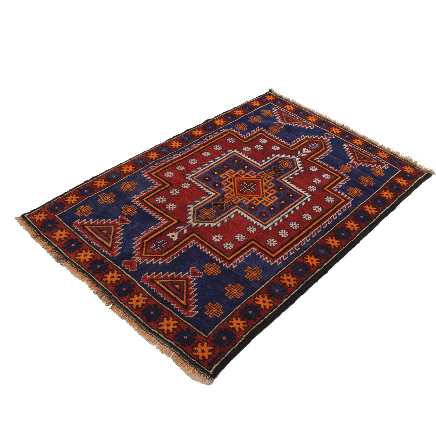 Hand Knotted Baluchi Rug 3' 3" x 4' 9" ft / 99 x 144 cm - No. R19131