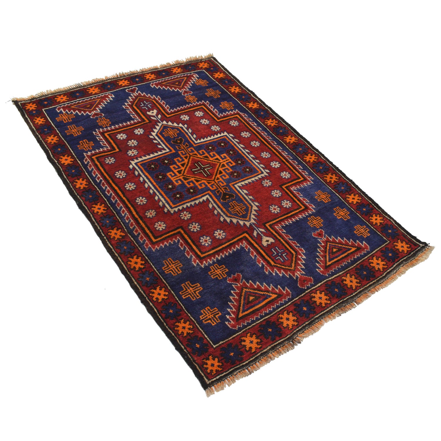 Hand Knotted Baluchi Rug 3' 3" x 4' 9" ft / 99 x 144 cm - No. R19131