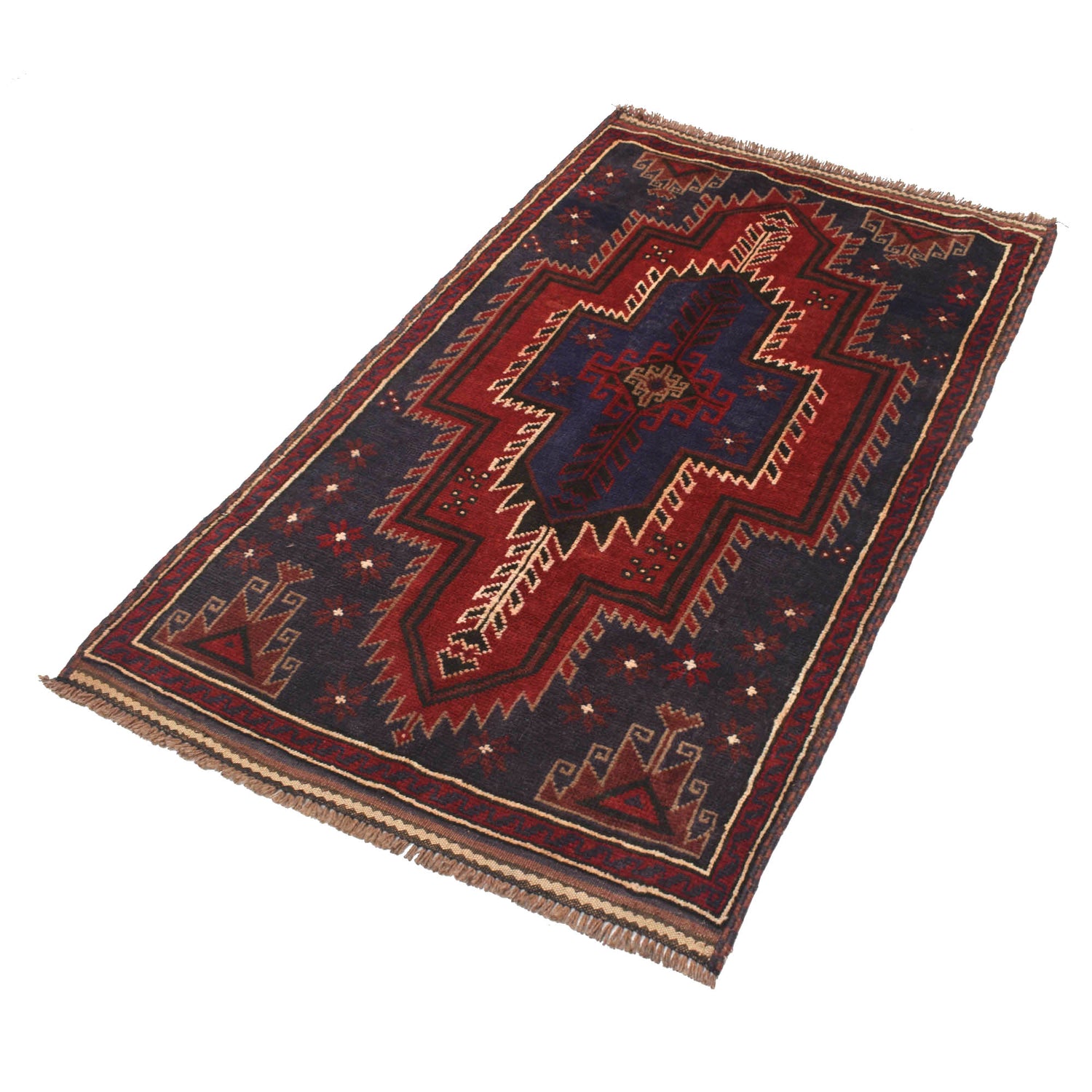Hand Knotted Baluchi Rug 2' 11" x 4' 11" ft / 88 x 150 cm - No. R19173