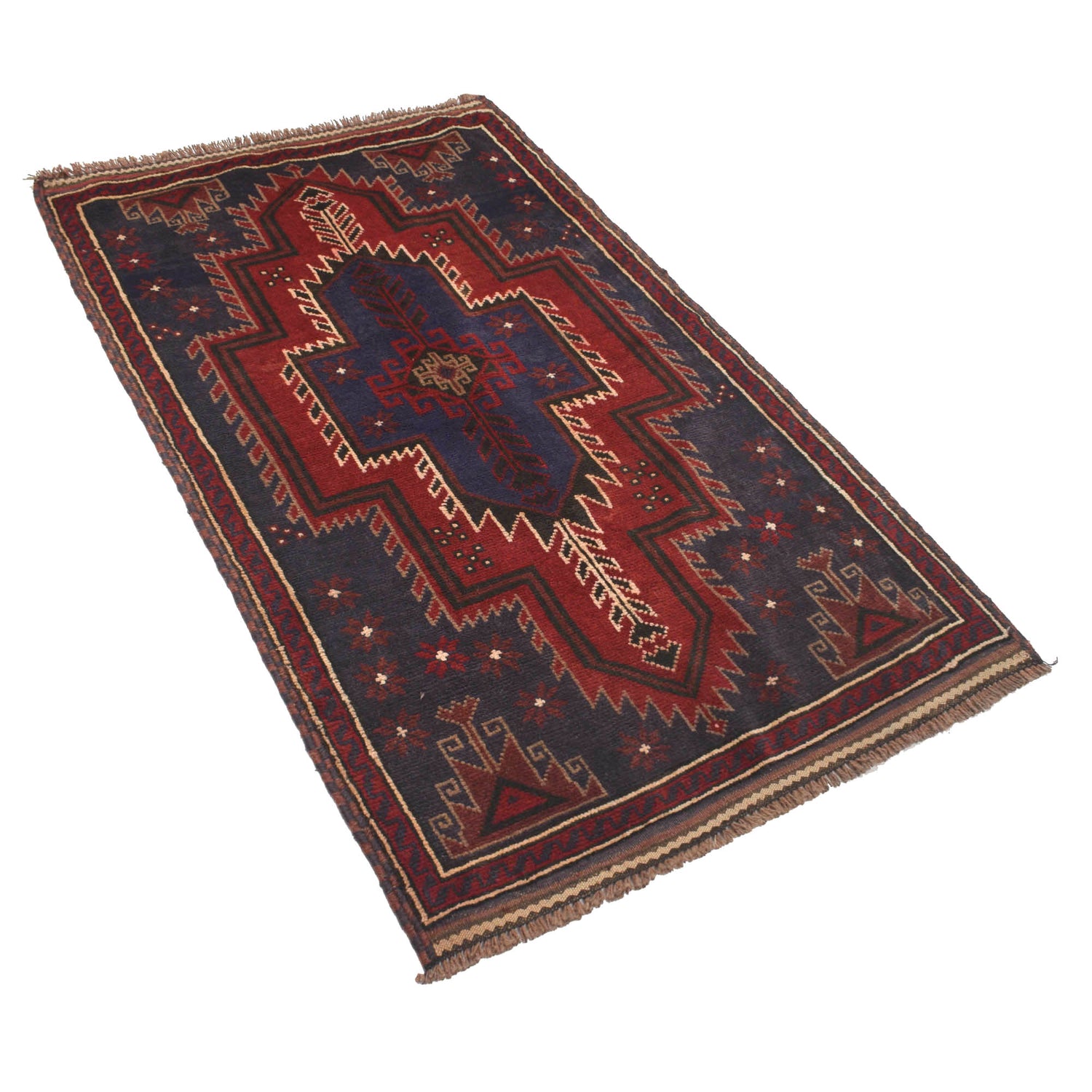Hand Knotted Baluchi Rug 2' 11" x 4' 11" ft / 88 x 150 cm - No. R19173