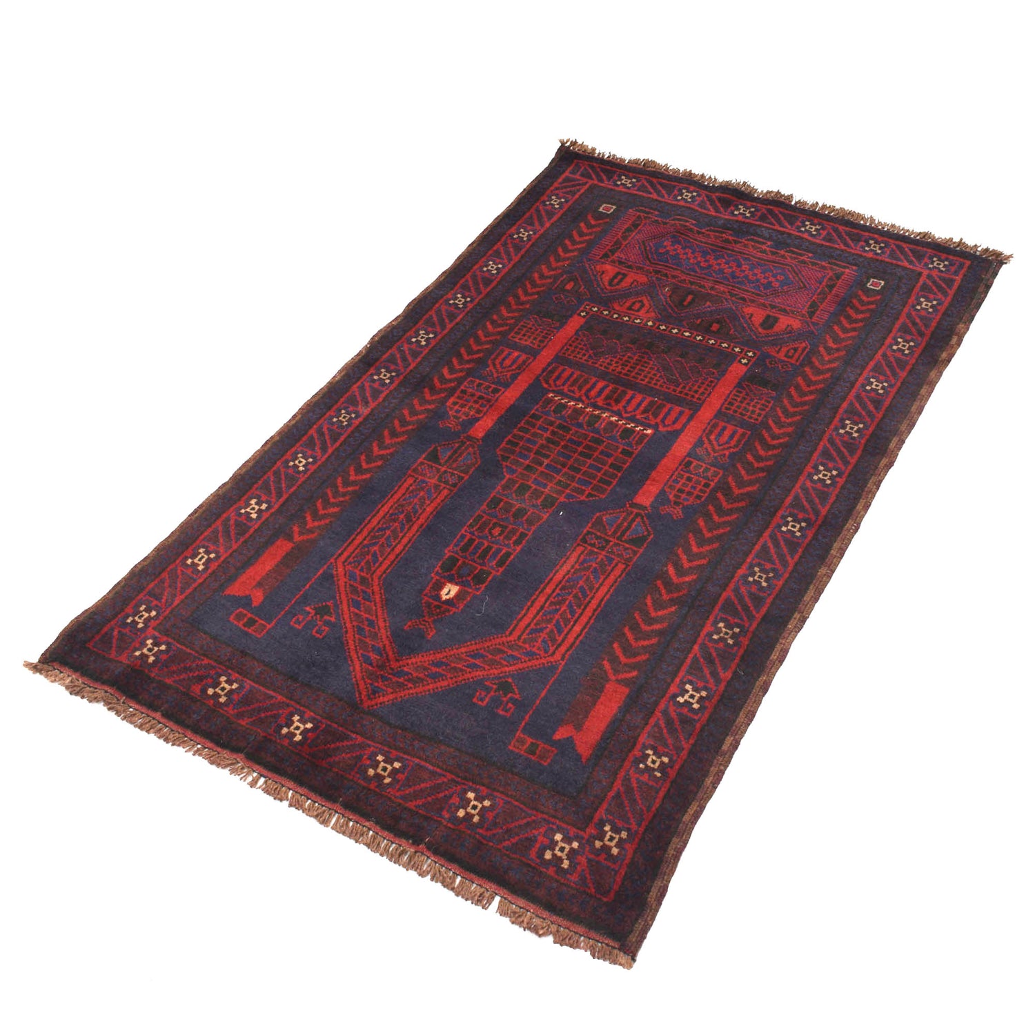 Handmade Prayer Rug 2' 10" x 4' 8" ft / 86 x 141 cm - R19190