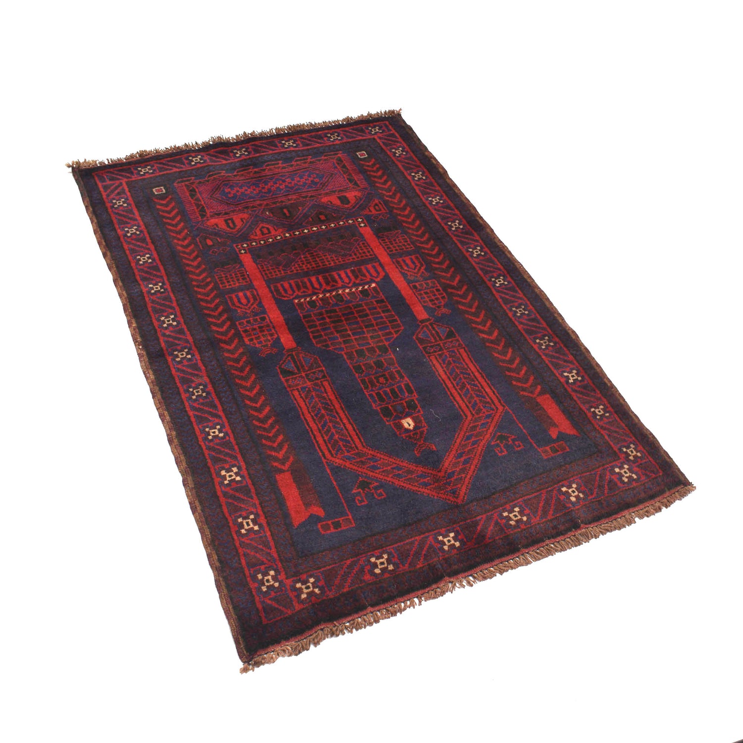 Handmade Prayer Rug 2' 10" x 4' 8" ft / 86 x 141 cm - R19190