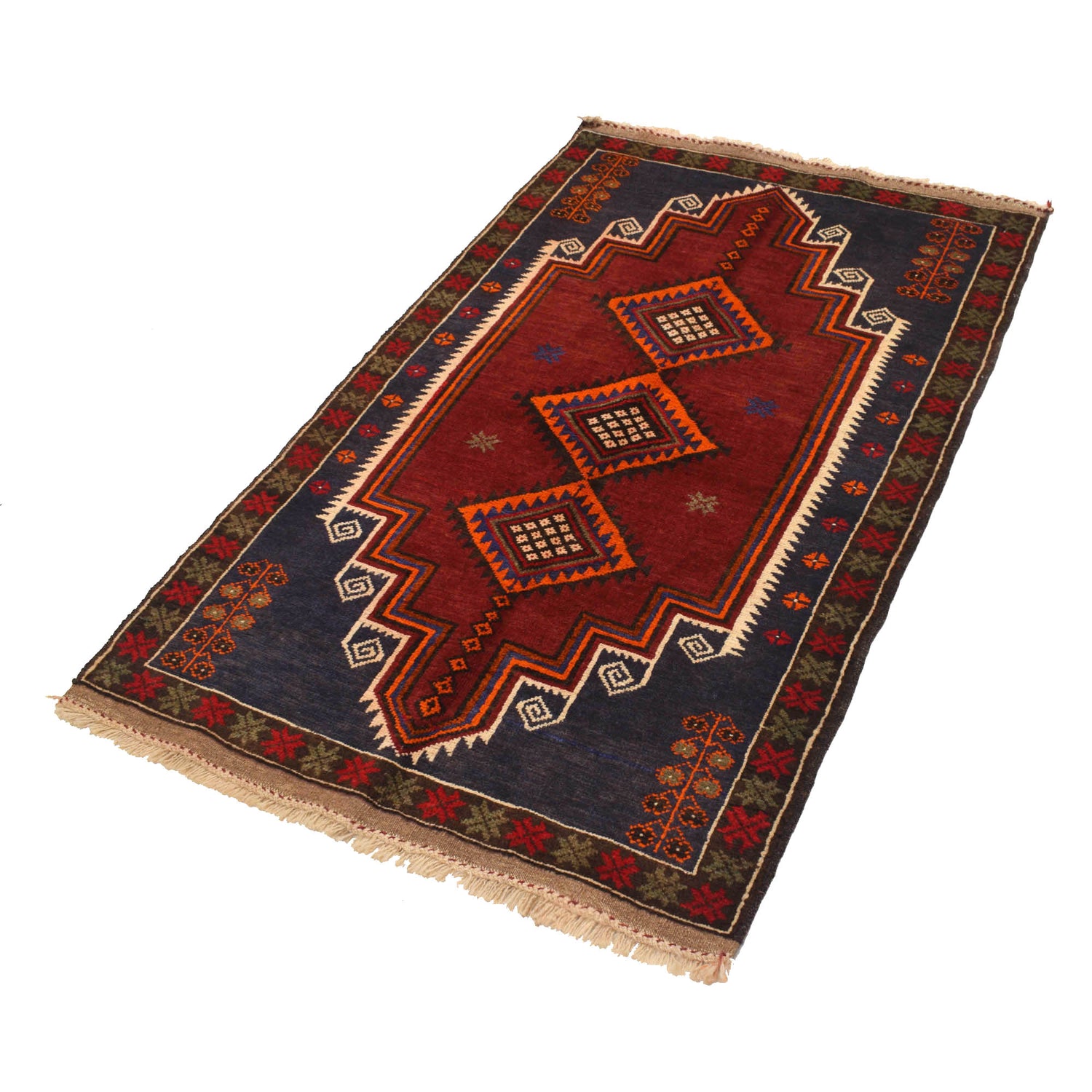 Handmade Balochi Carpet 2' 11" x 4' 8" ft / 90 x 143 cm - No. R19193