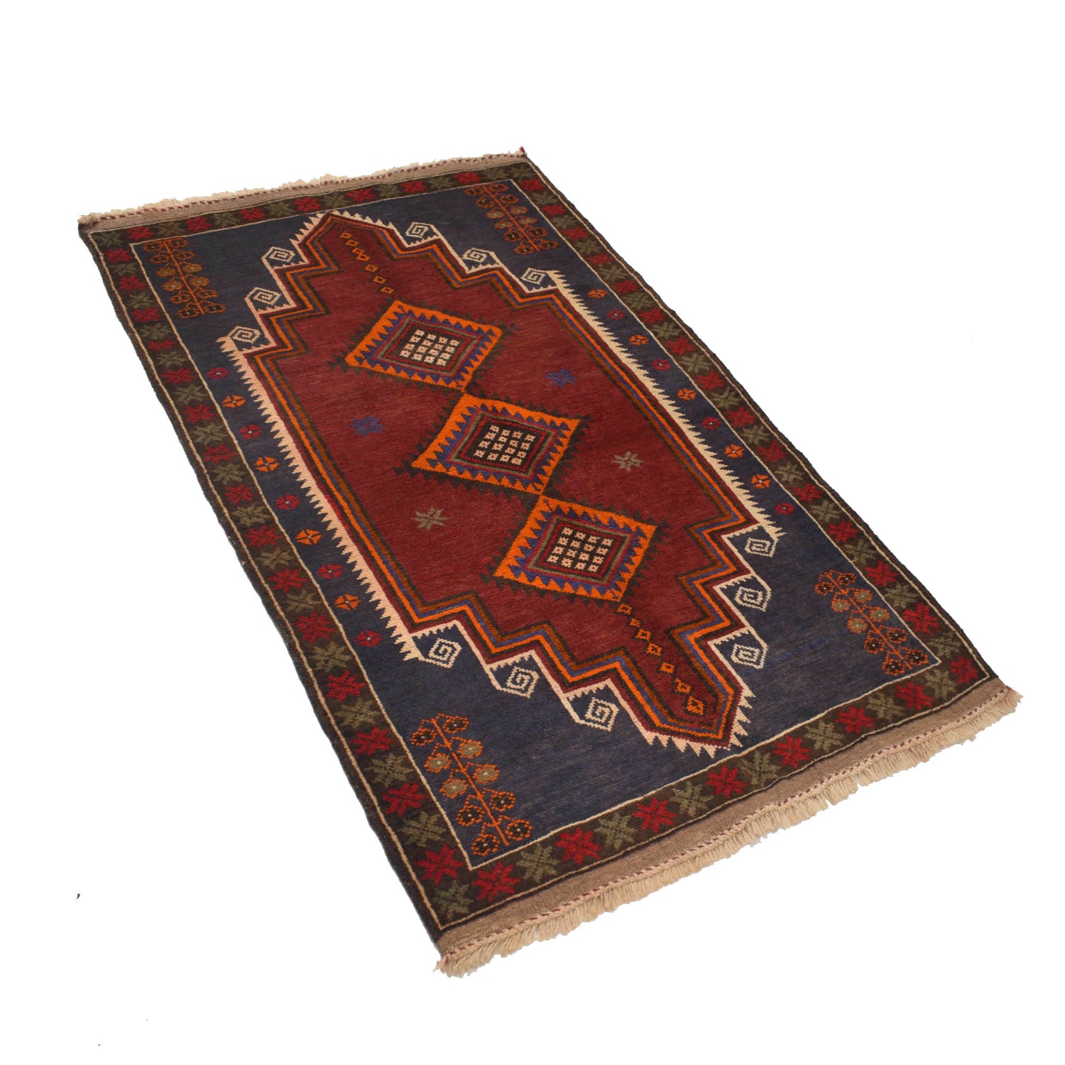 Handmade Balochi Carpet 2' 11" x 4' 8" ft / 90 x 143 cm - No. R19193