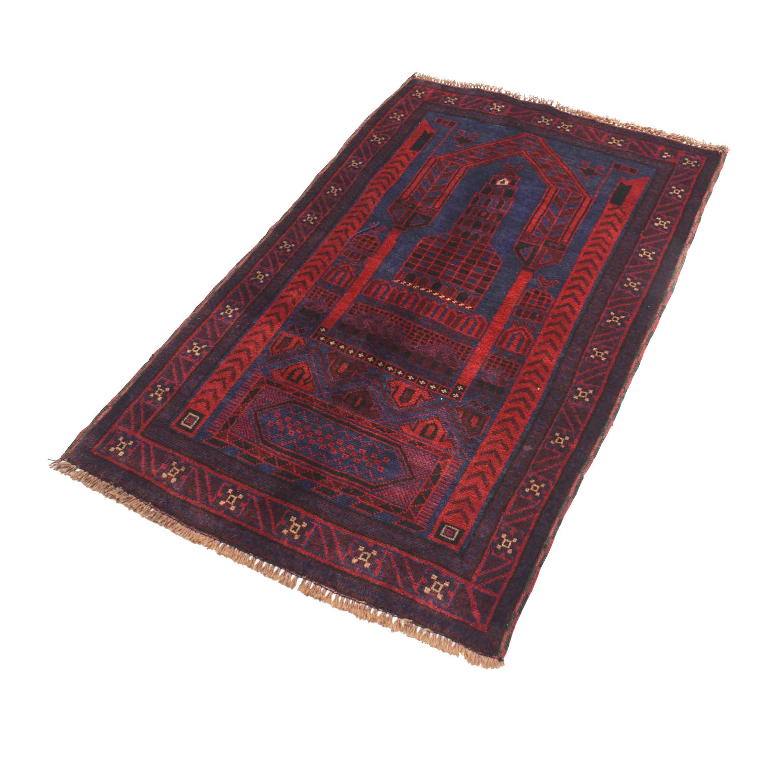 Handmade Prayer Rug 2' 9" x 4' 6" ft / 84 x 138 cm - R19196