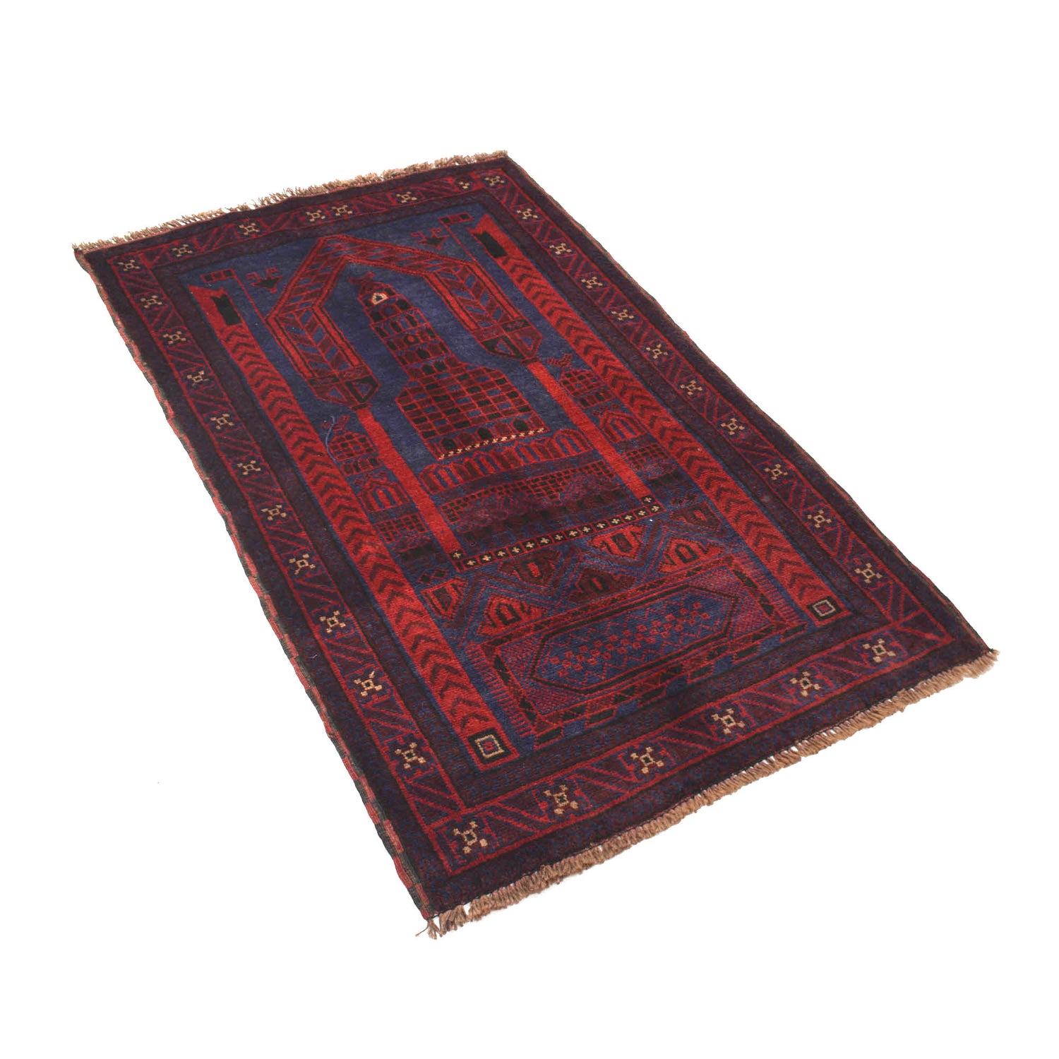 Handmade Prayer Rug 2' 9" x 4' 6" ft / 84 x 138 cm - R19196