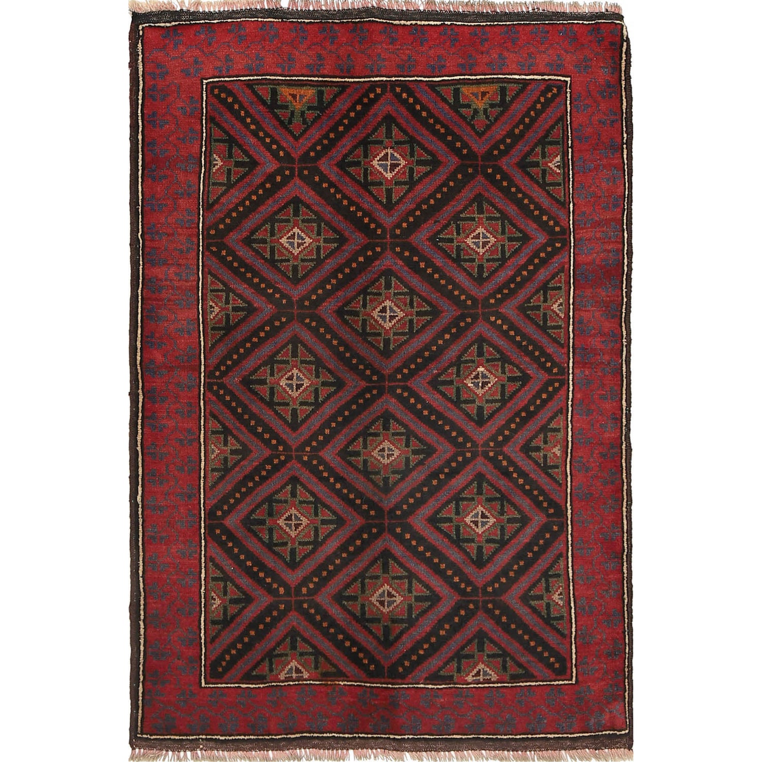 Handmade Balochi Carpet 2' 11" x 4' 5" ft / 88 x 134 cm - No. R19197