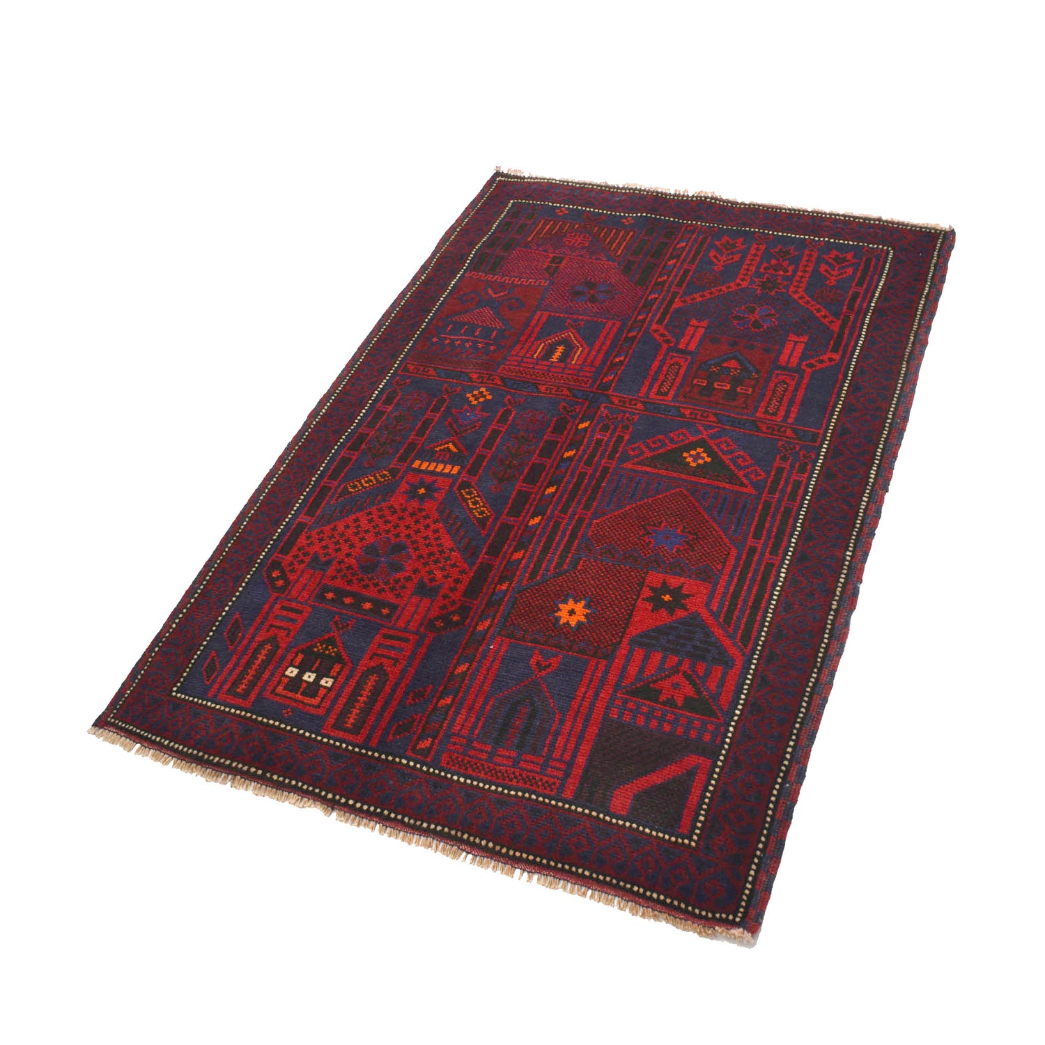 Handmade Prayer Rug 3' 1" x 4' 7" ft / 93 x 139 cm - R19202