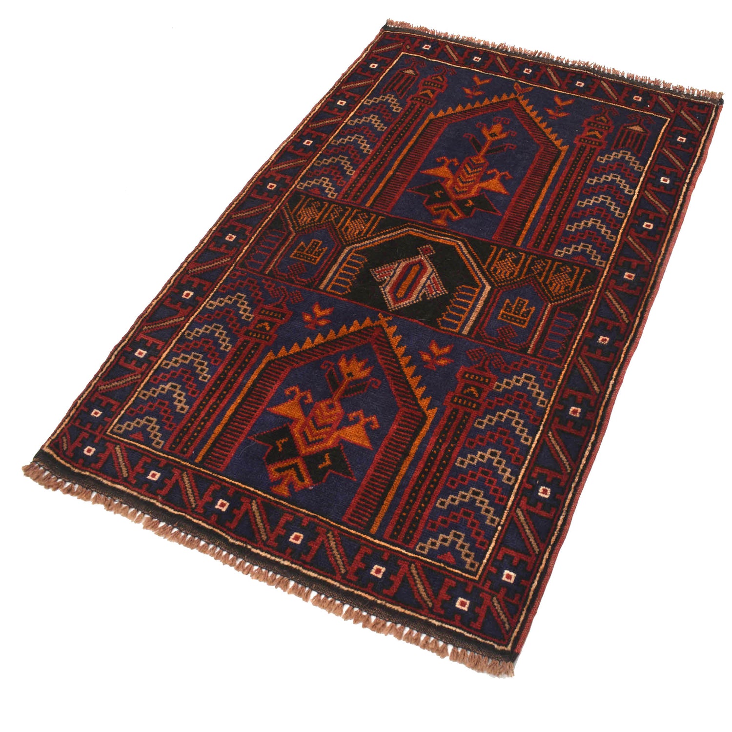 Handmade Prayer Rug 3' 0" x 4' 9" ft / 91 x 144 cm - R19207