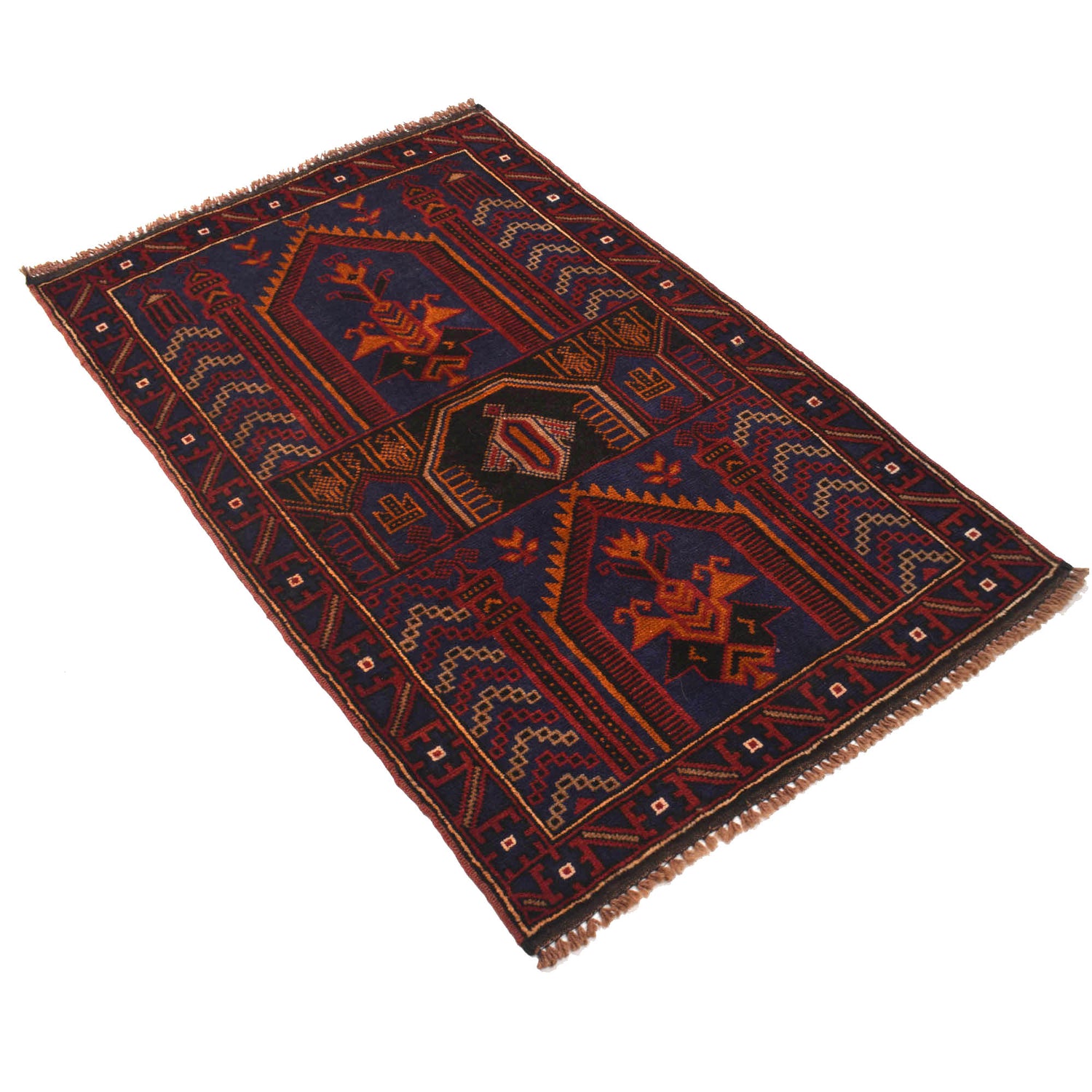 Handmade Prayer Rug 3' 0" x 4' 9" ft / 91 x 144 cm - R19207