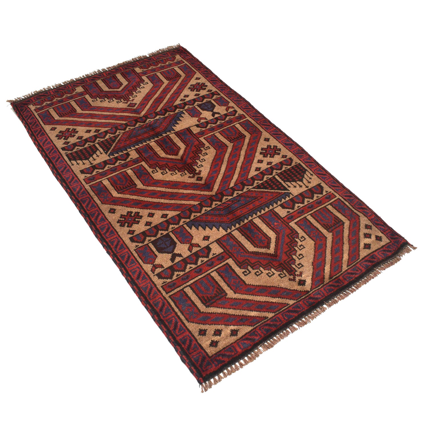 Handmade Prayer Rug 3' 1" x 4' 9" ft / 94 x 144 cm - R19217