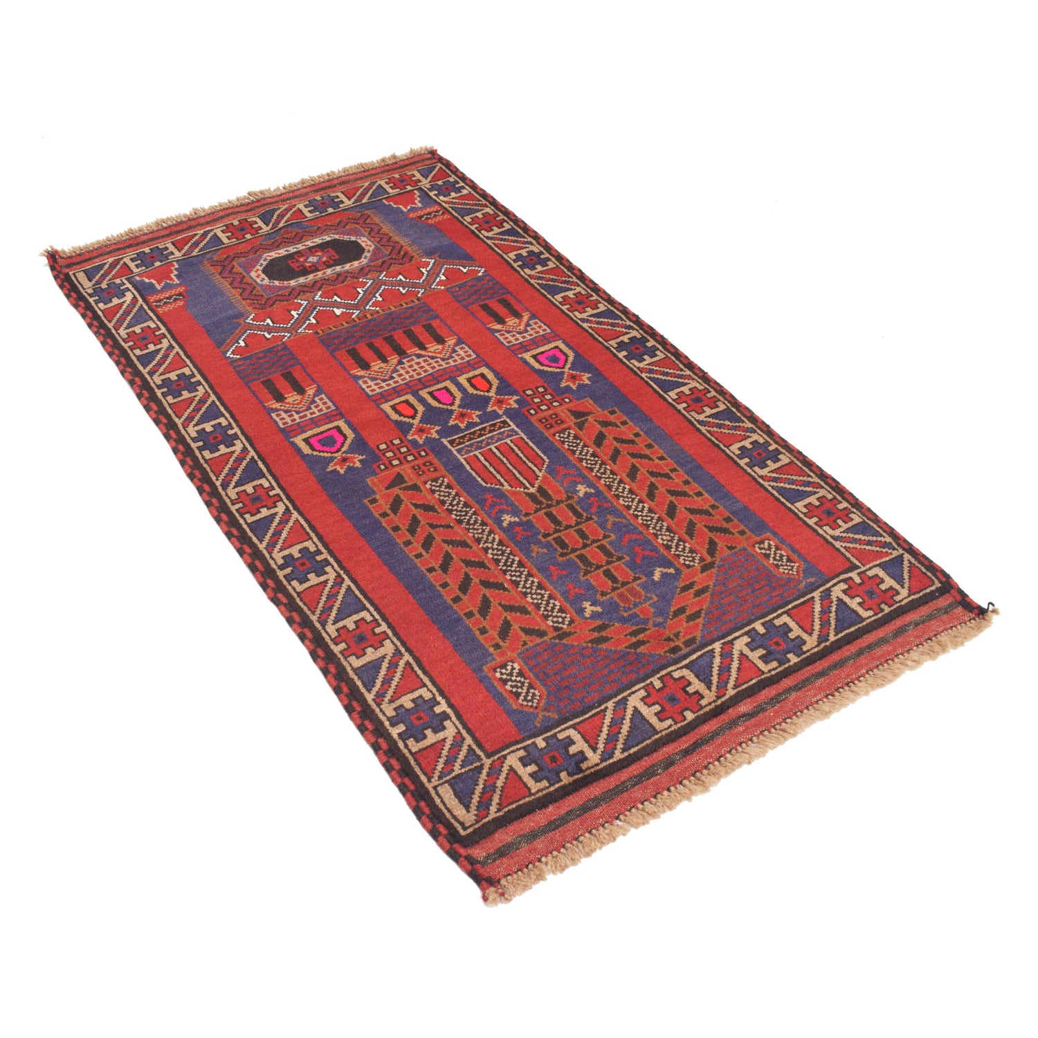 Handmade Prayer Rug 2' 9" x 4' 9" ft / 84 x 144 cm - R19231