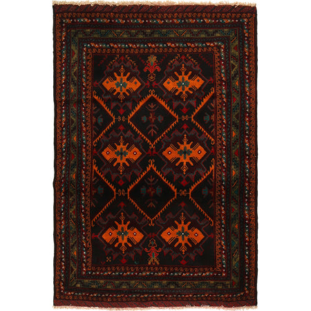 Traditional Baloch Rug 4' 1" x 5' 9" ft / 125 x 174 cm - No. R19315