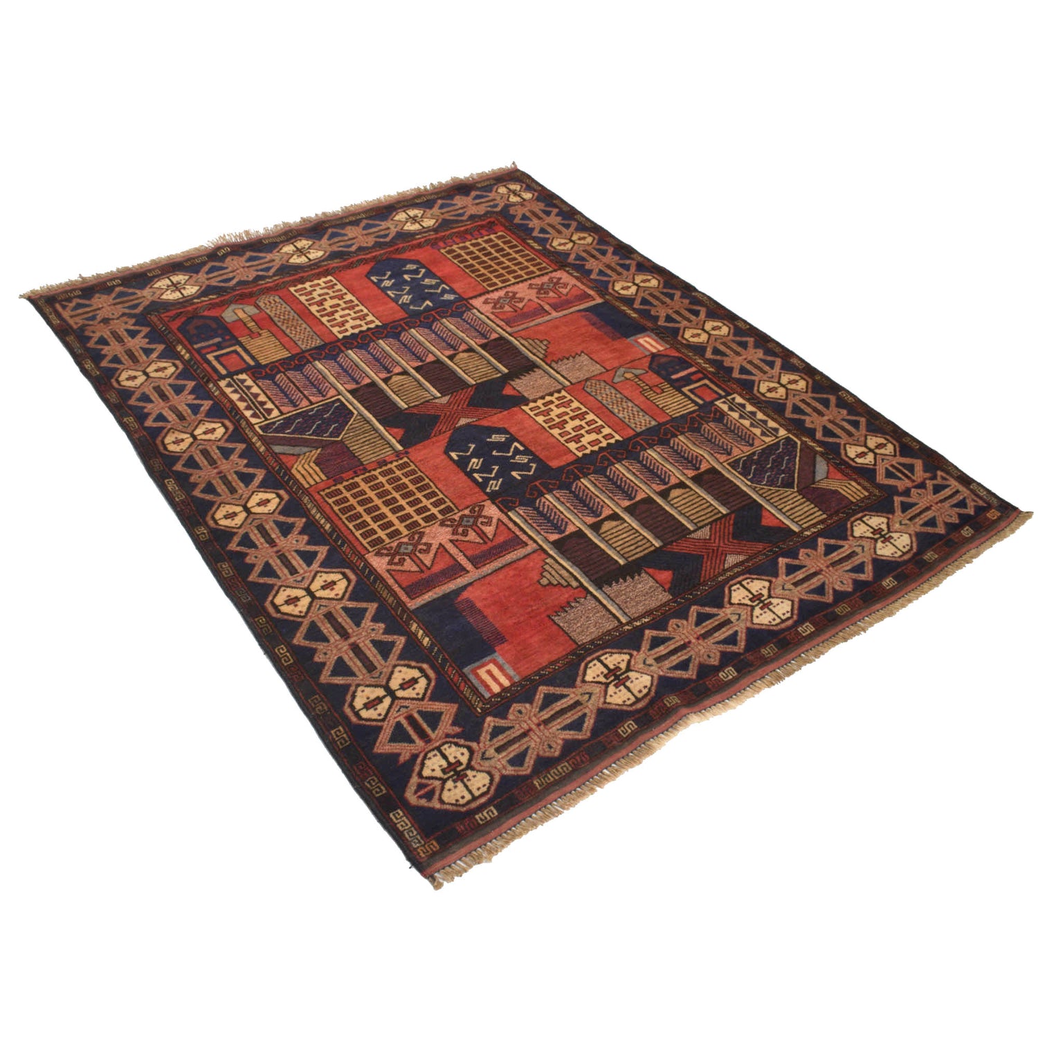 Traditional Baloch Rug 4' 5" x 5' 4" ft / 134 x 163 cm - No. R19350