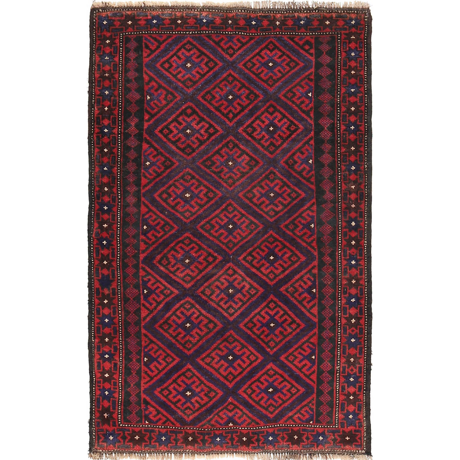 Handmade Balochi Carpet 2' 11" x 4' 6" ft / 88 x 138 cm - No. R19354