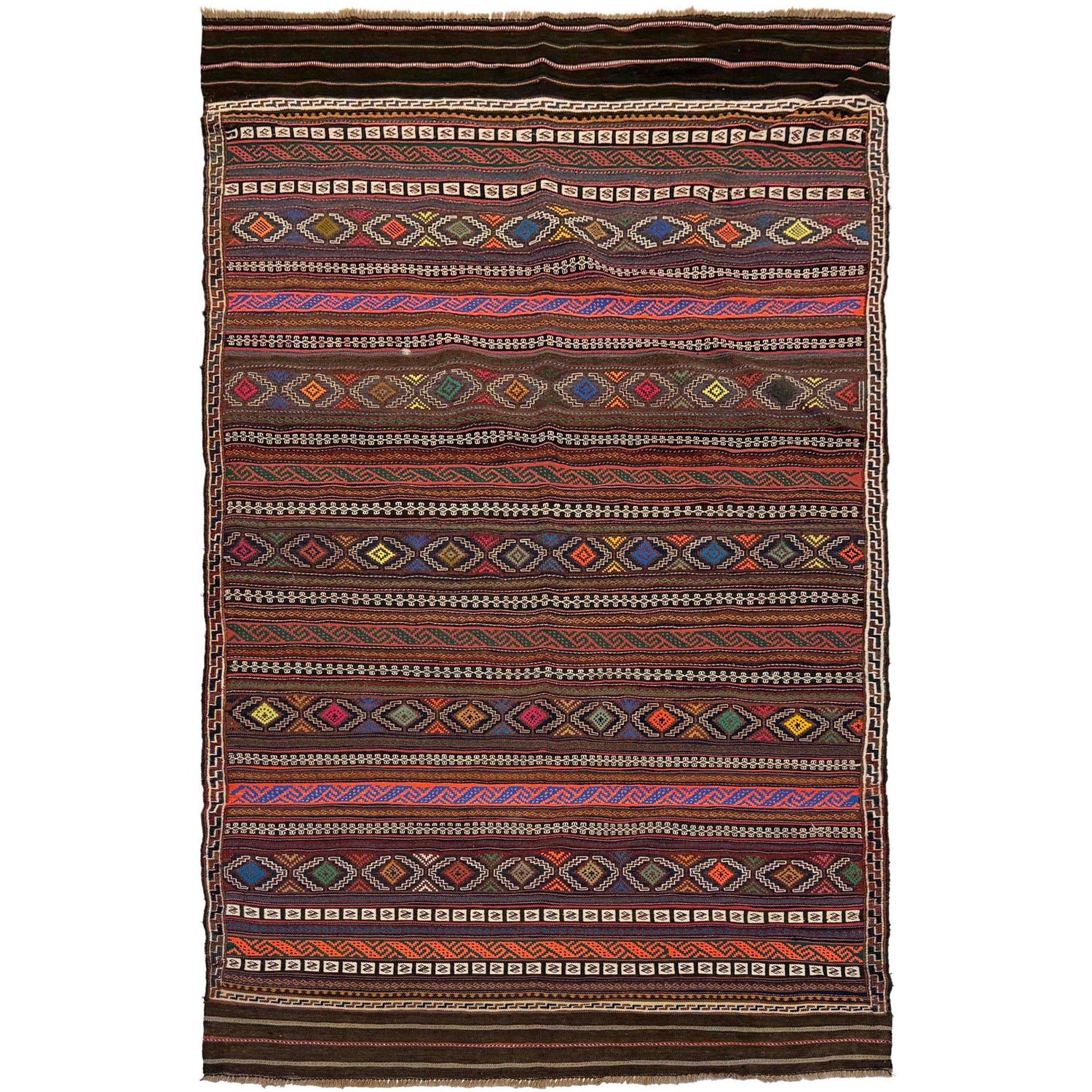 Afghan Laghari Kilim 4' 6" x 7' 8" ft / 138 x 234 cm - No. R19375