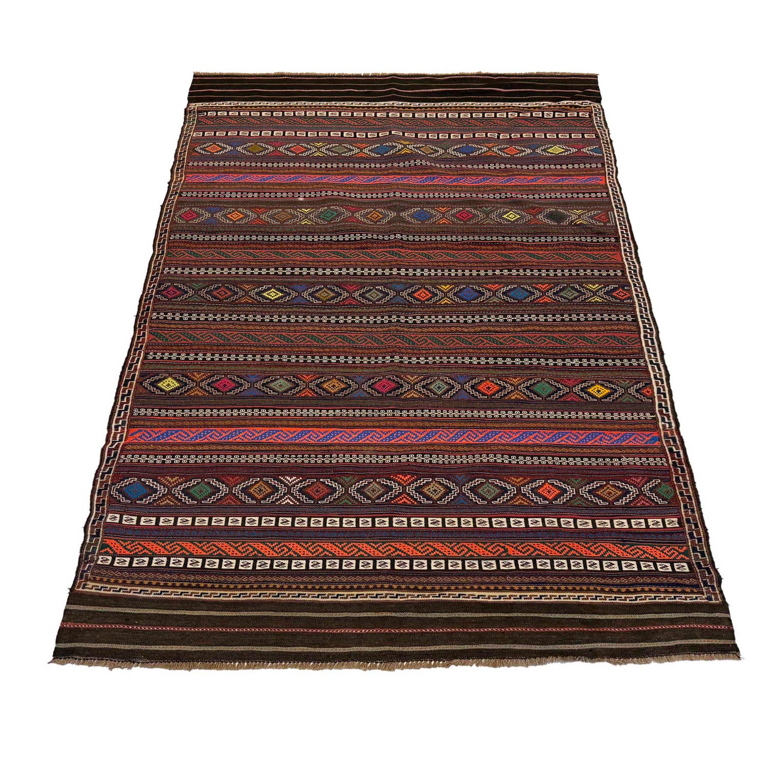 Afghan Laghari Kilim 4' 6" x 7' 8" ft / 138 x 234 cm - No. R19375