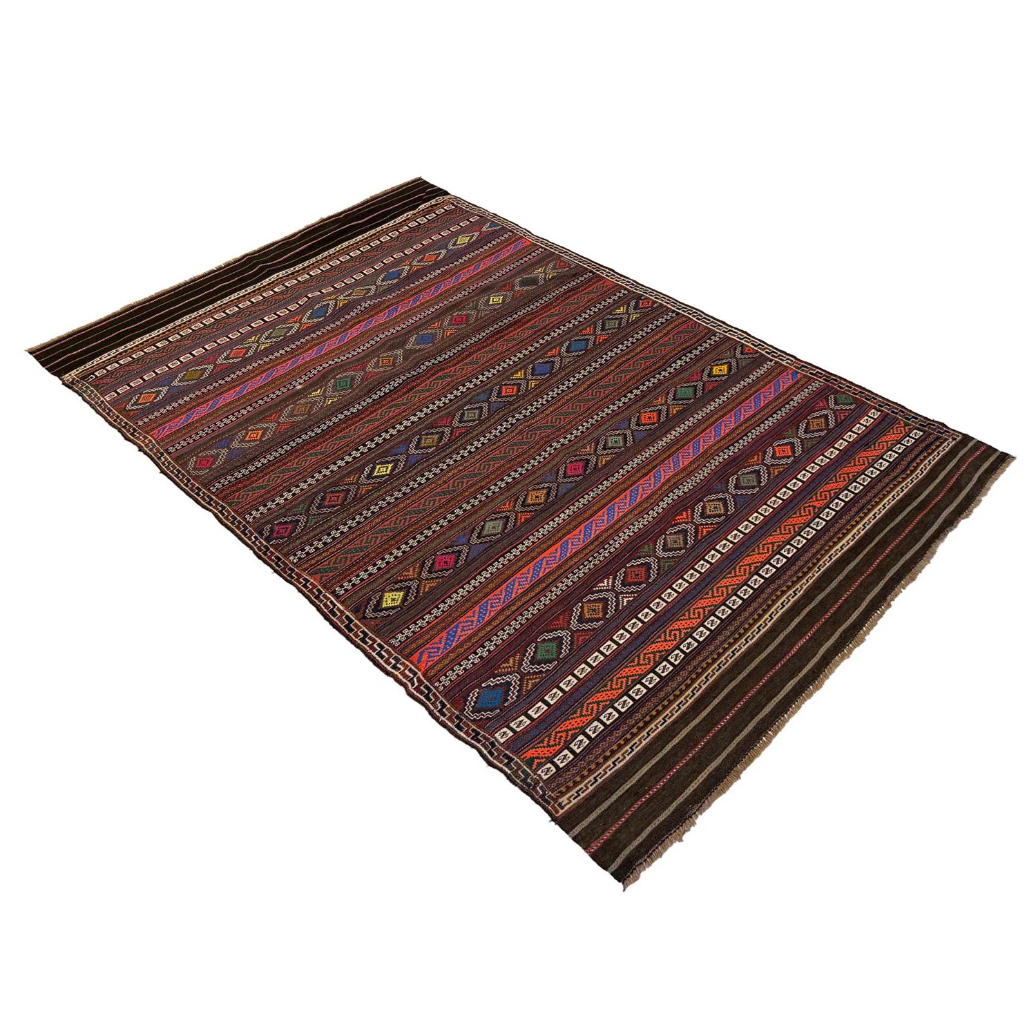 Afghan Laghari Kilim 4' 6" x 7' 8" ft / 138 x 234 cm - No. R19375