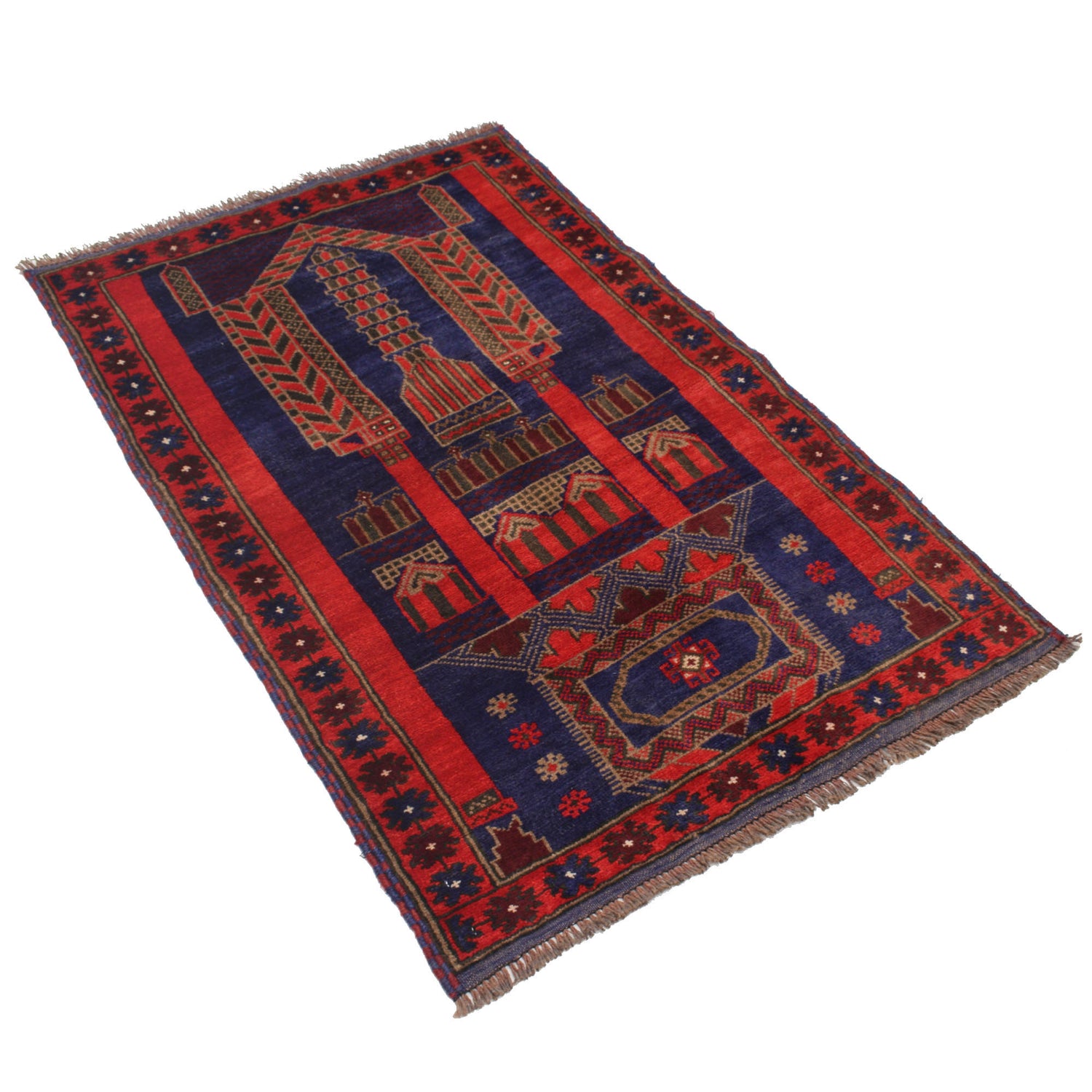 Small Prayer Carpet 2' 11" x 4' 7" ft / 90 x 140 cm - R19387