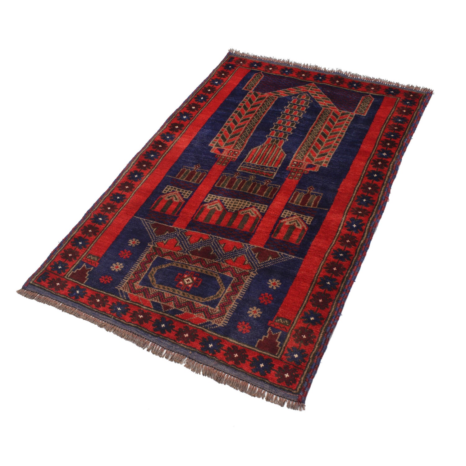Small Prayer Carpet 2' 11" x 4' 7" ft / 90 x 140 cm - R19387