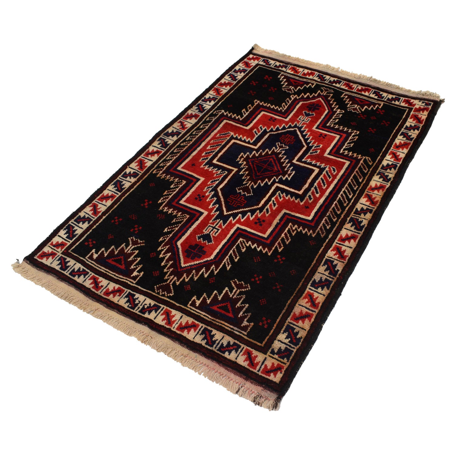 Handmade Balochi Carpet 2' 10" x 4' 3" ft / 87 x 130 cm - No. R19391