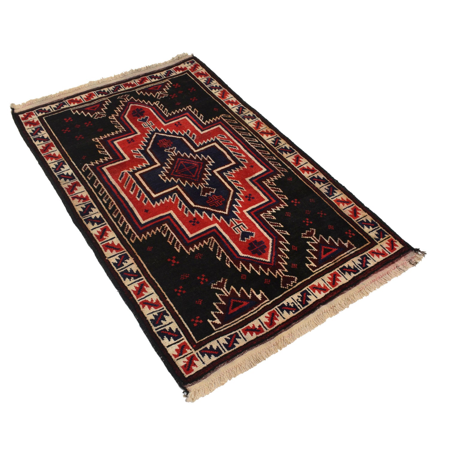Handmade Balochi Carpet 2' 10" x 4' 3" ft / 87 x 130 cm - No. R19391