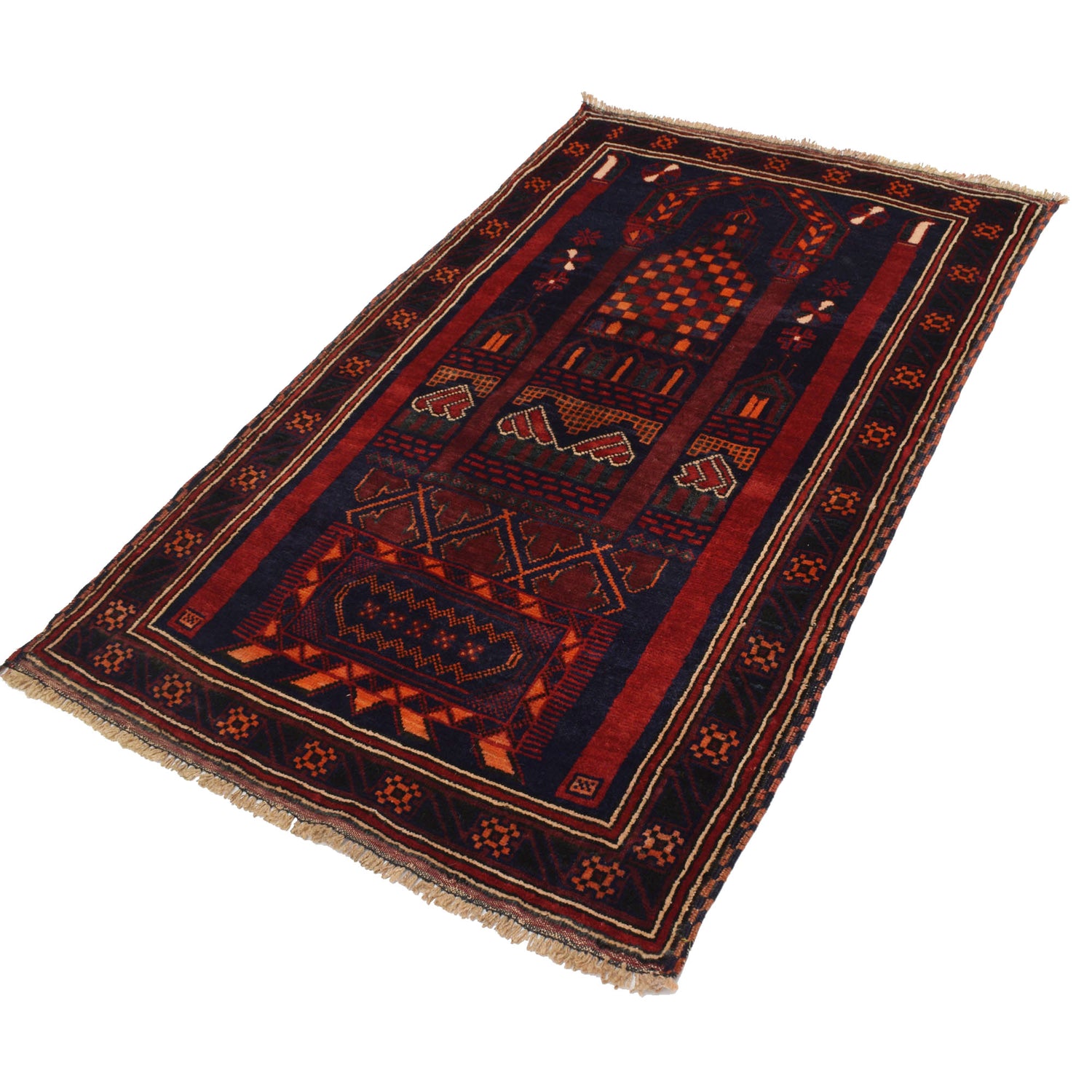 Small Prayer Carpet 3' 2" x 5' 3" ft / 97 x 160 cm - R19394