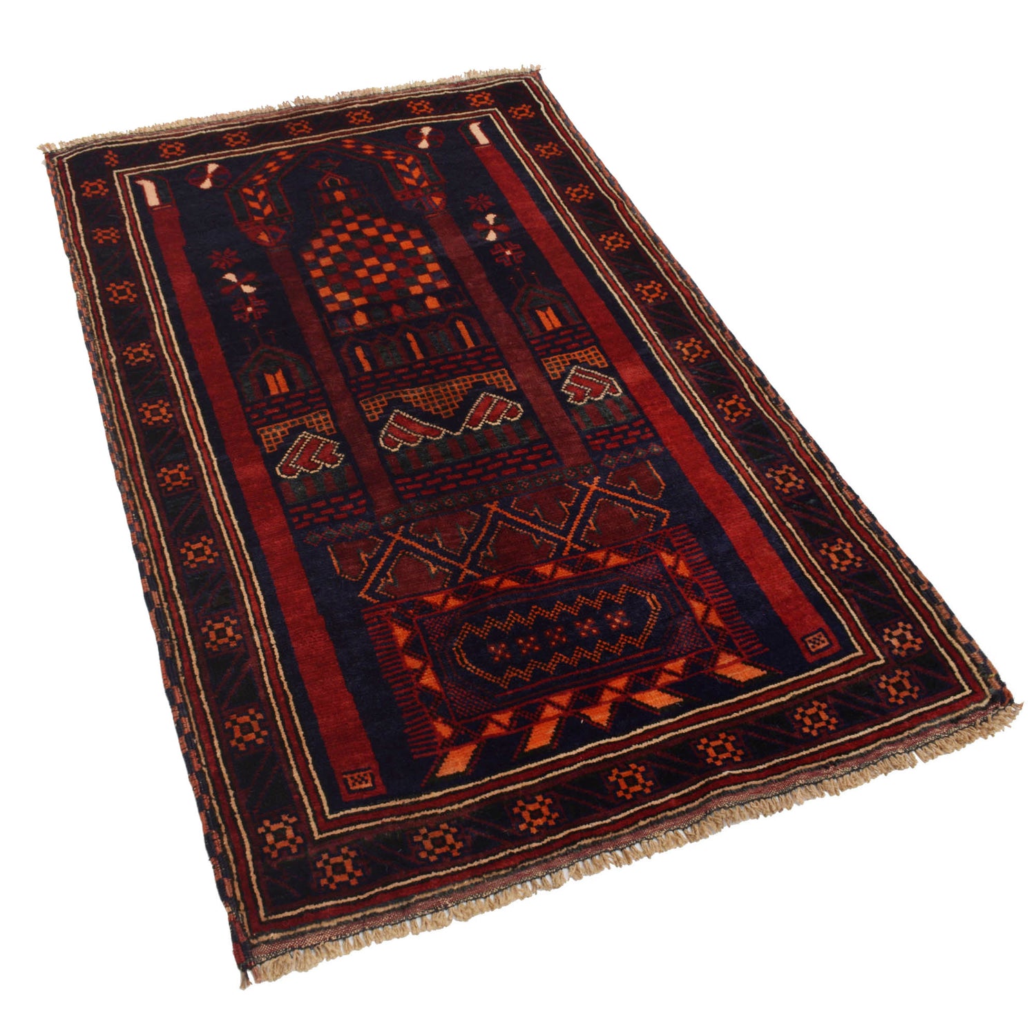 Small Prayer Carpet 3' 2" x 5' 3" ft / 97 x 160 cm - R19394