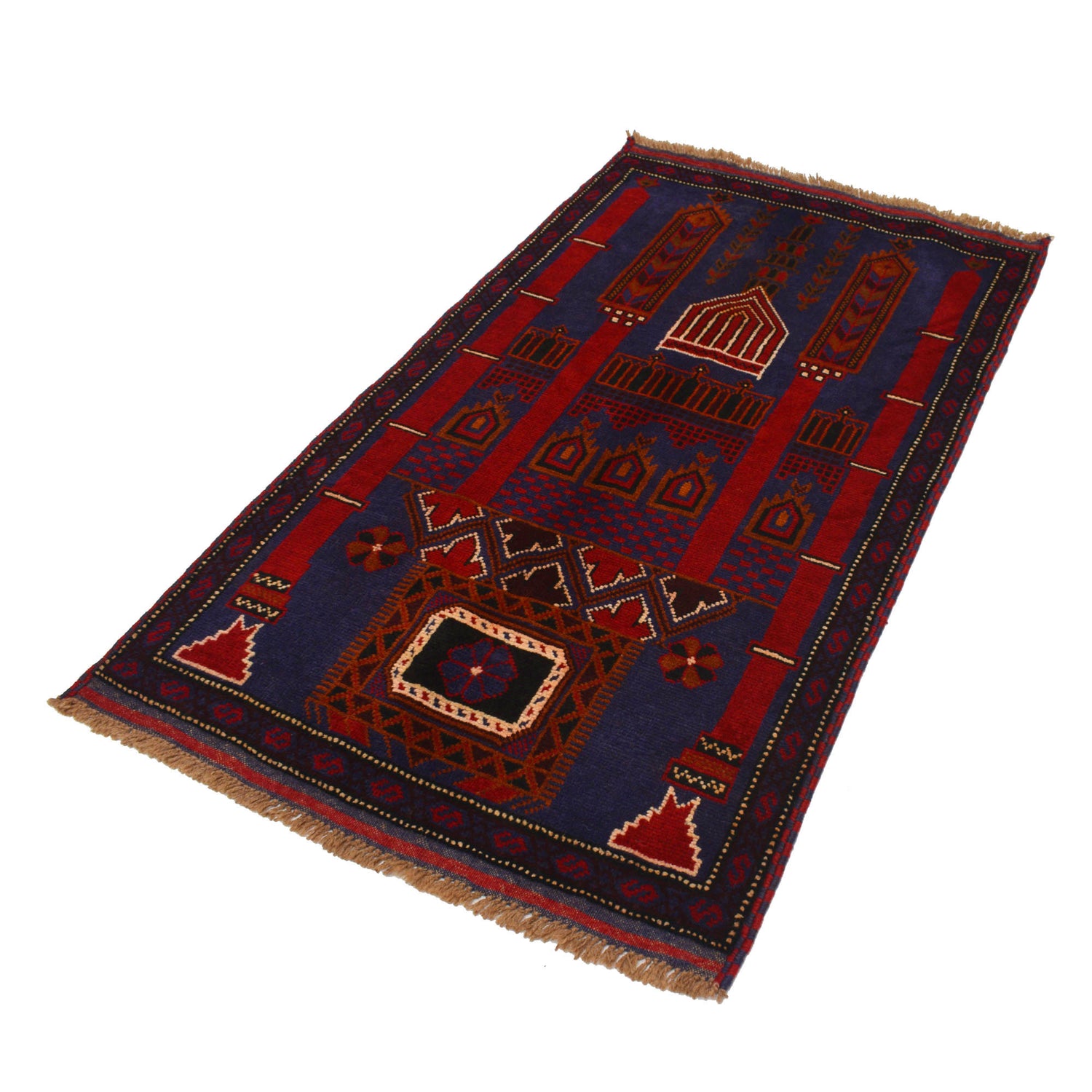Small Prayer Carpet 2' 11" x 5' 0" ft / 90 x 153 cm - R19398