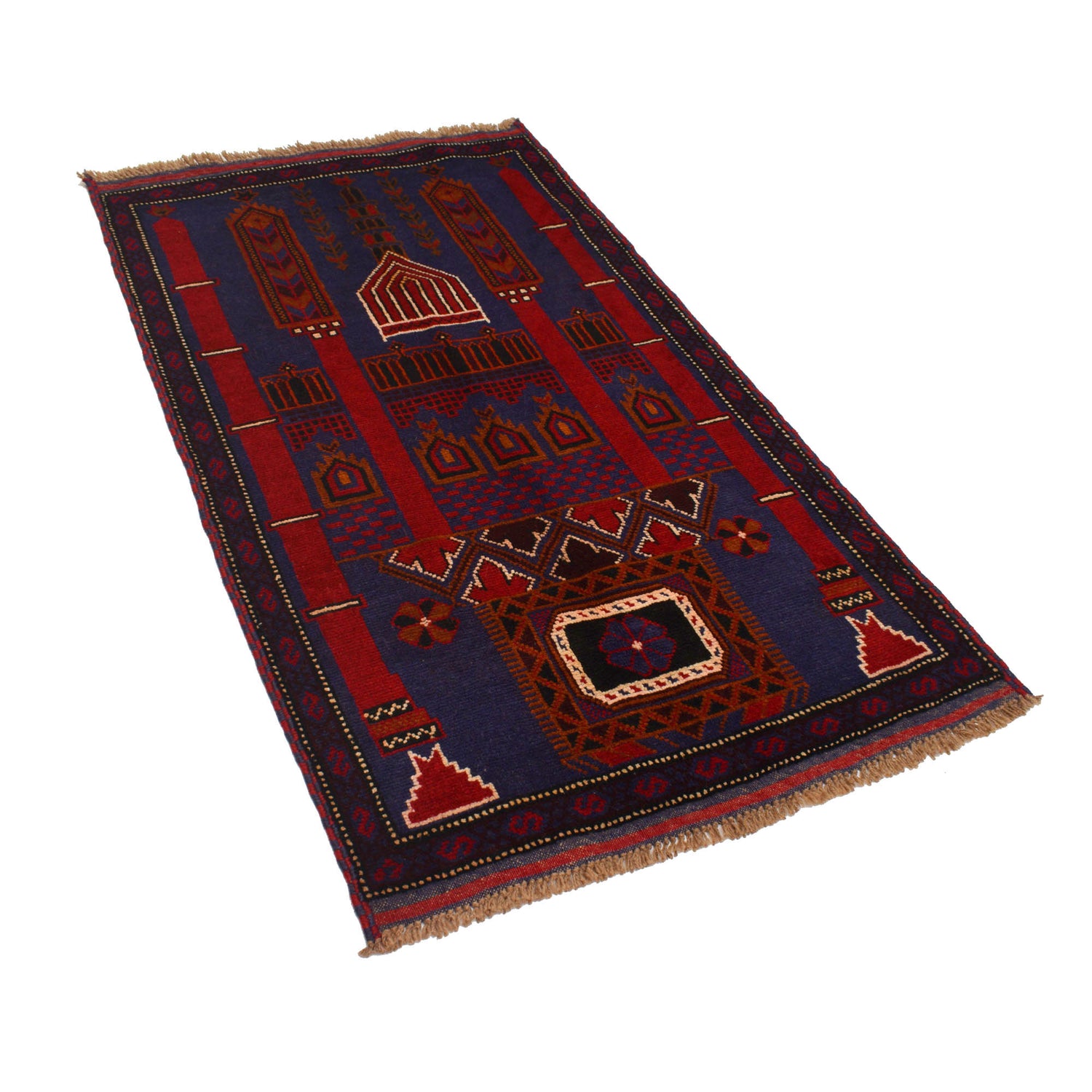 Small Prayer Carpet 2' 11" x 5' 0" ft / 90 x 153 cm - R19398