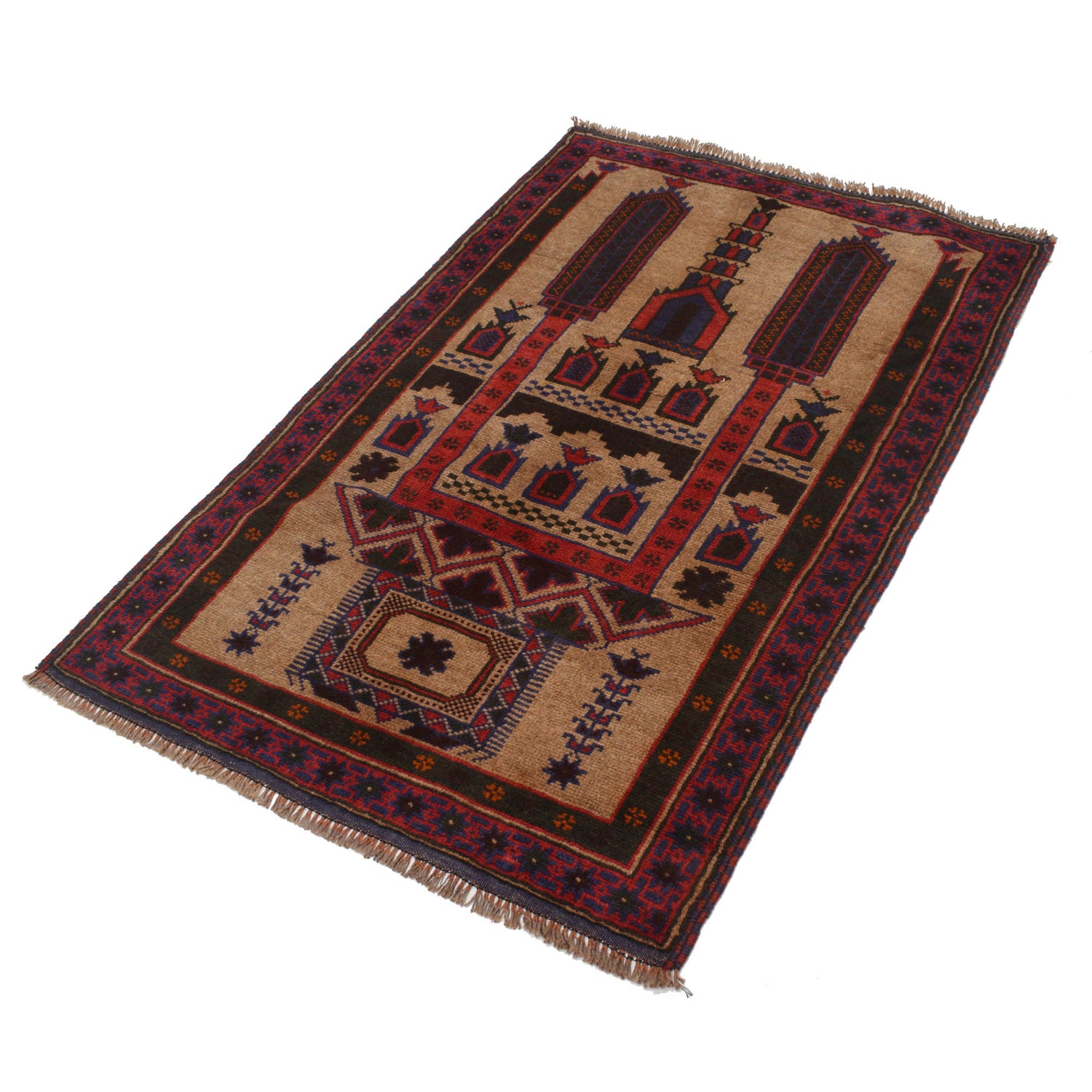 Small Prayer Carpet 2' 11" x 4' 6" ft / 89 x 138 cm - R19403