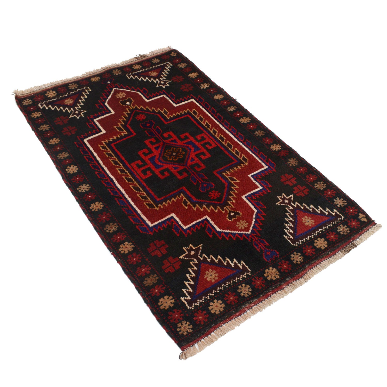 Handmade Balochi Carpet 2' 9" x 4' 5" ft / 85 x 134 cm - No. R19406