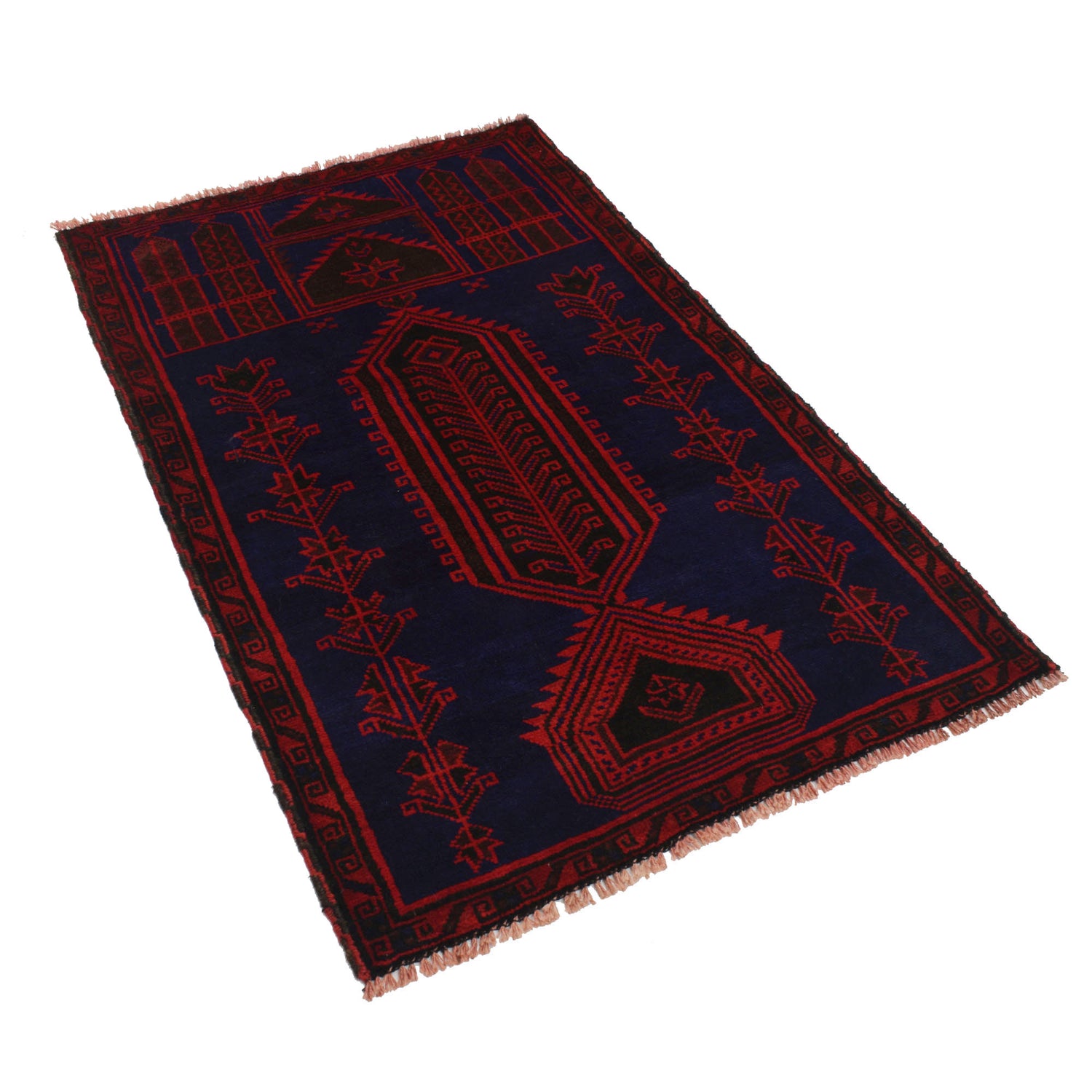 Small Prayer Carpet 3' 1" x 4' 10 ft / 93 x 147 cm - R19407